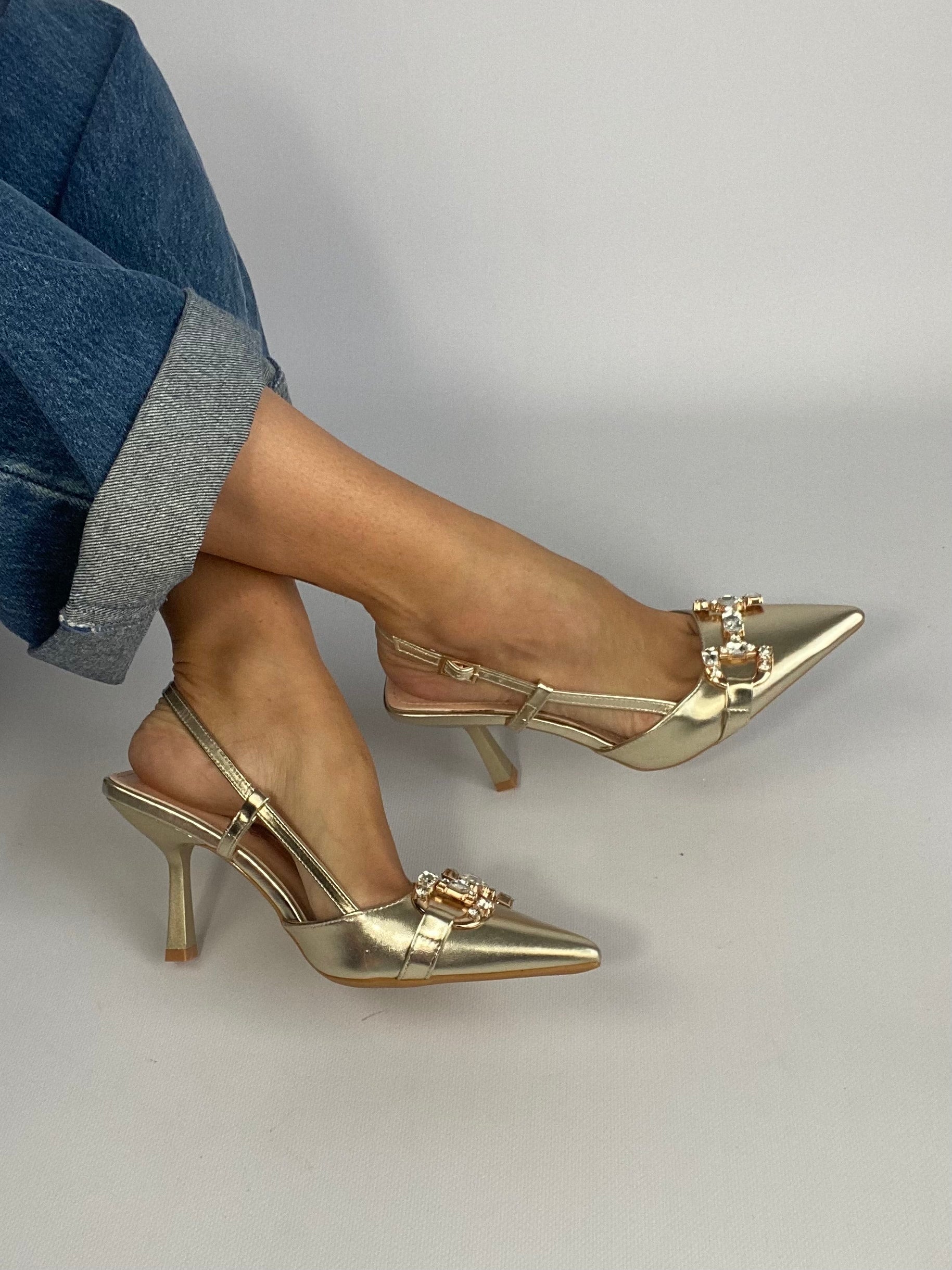 Slingback Morsetto Gioiello - Oro