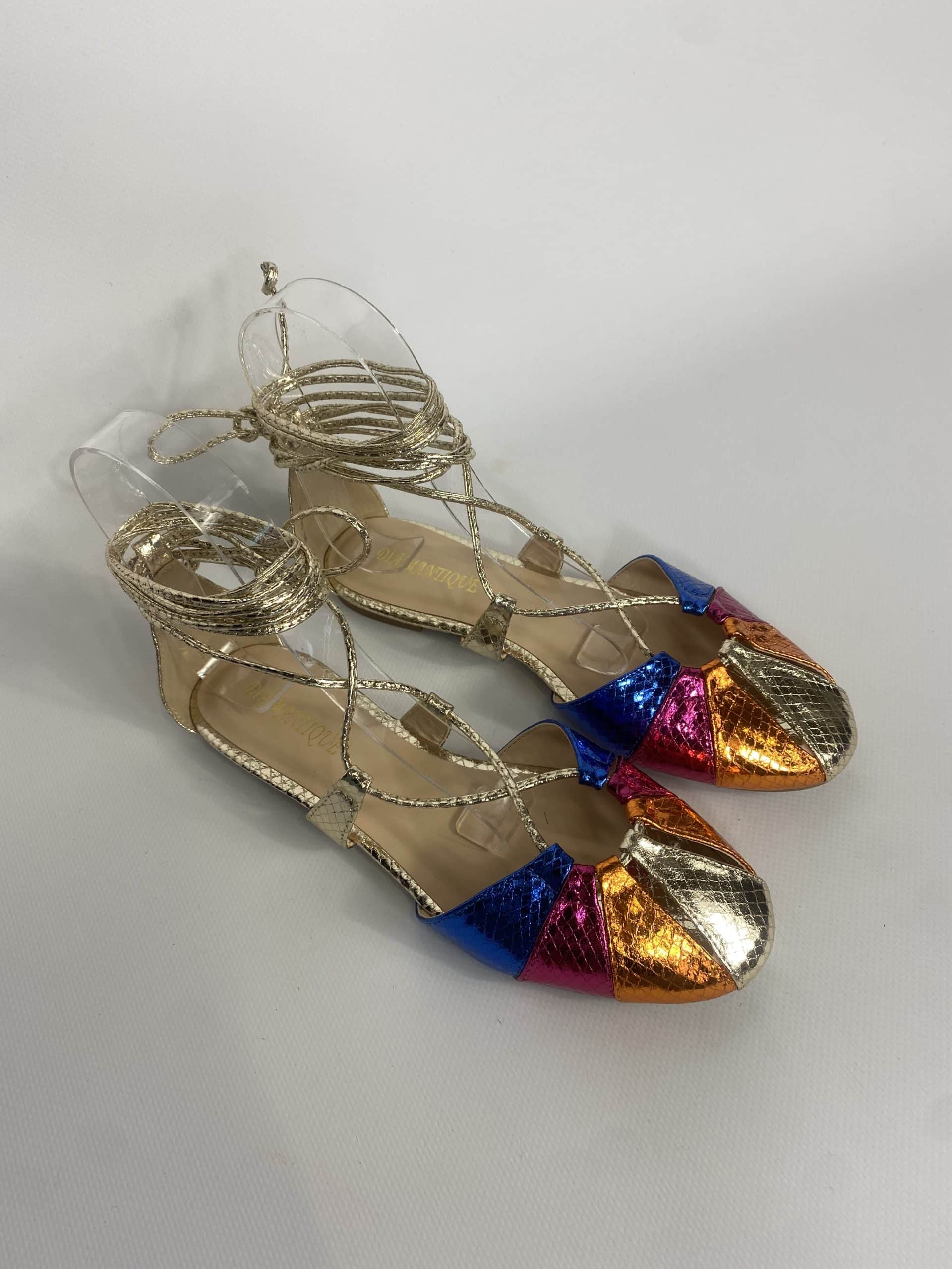 Sandali Flat Miley Alla Schiava  - Multicolor / Oro