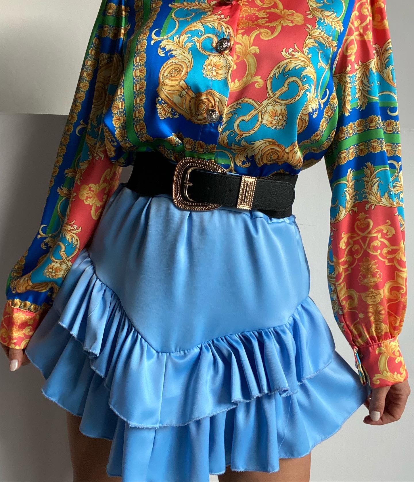 Mini Gonna Balze - Azzurro