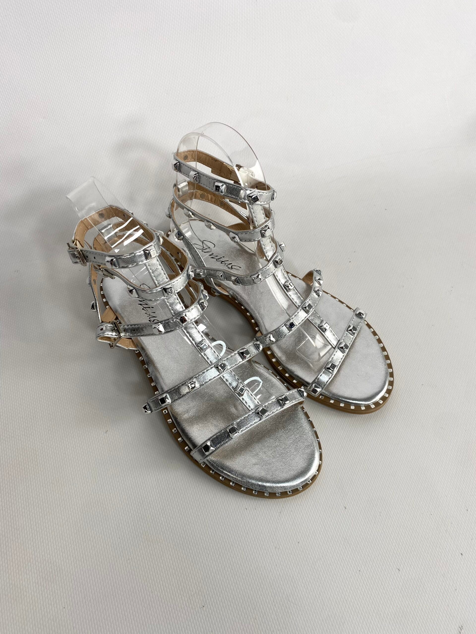 Sandali Studs Flat con Borchie - Argento