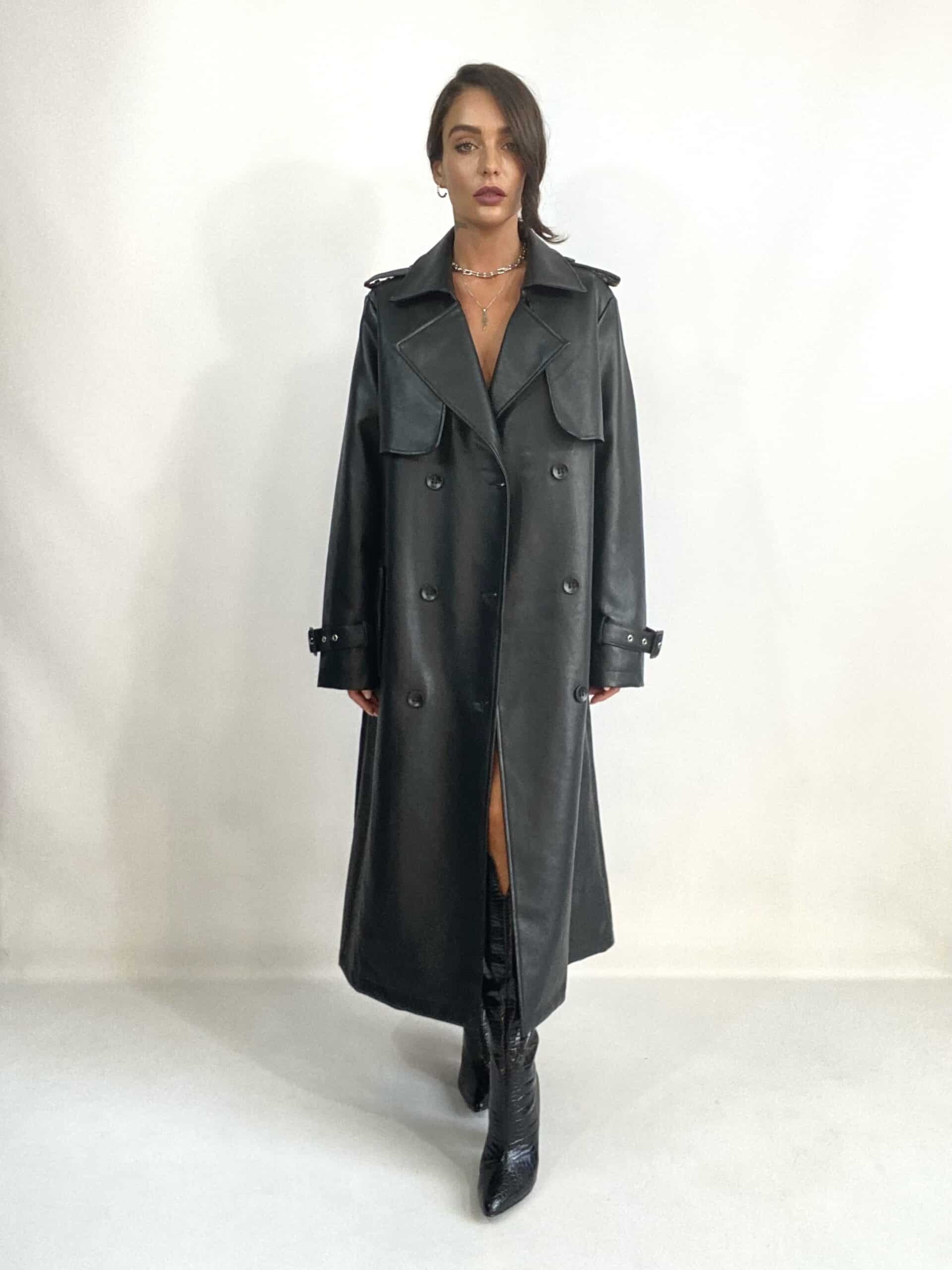 Trench Oversize Ecopelle  - Nero