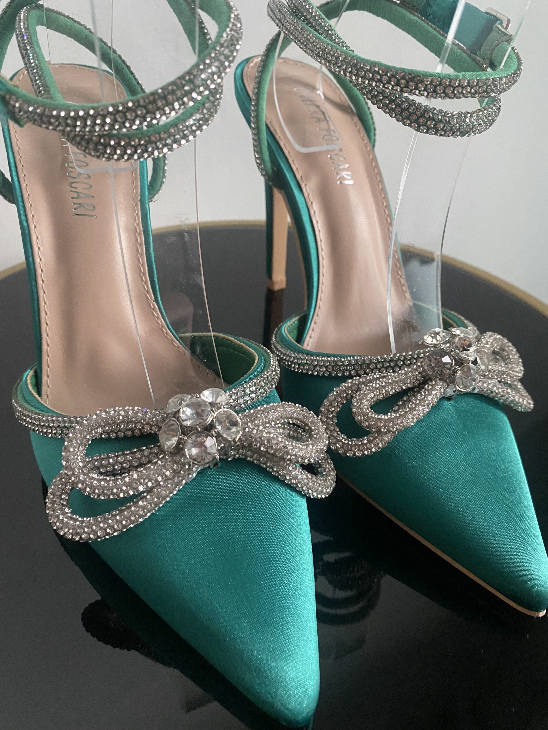 Decollete Diamond - Satin Verde Smeraldo