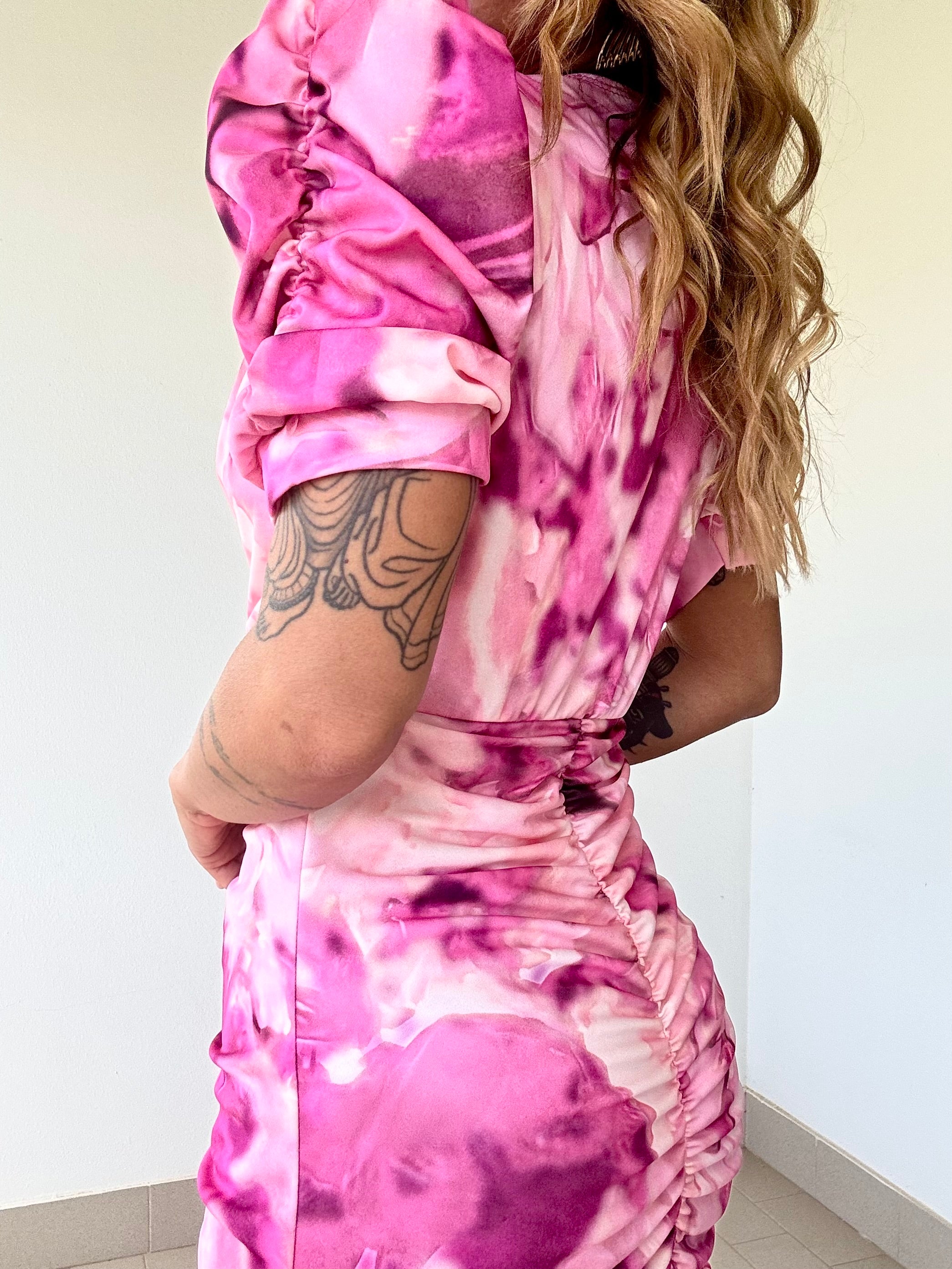 Midi Dress Mermaid - Bianco/ Rosa
