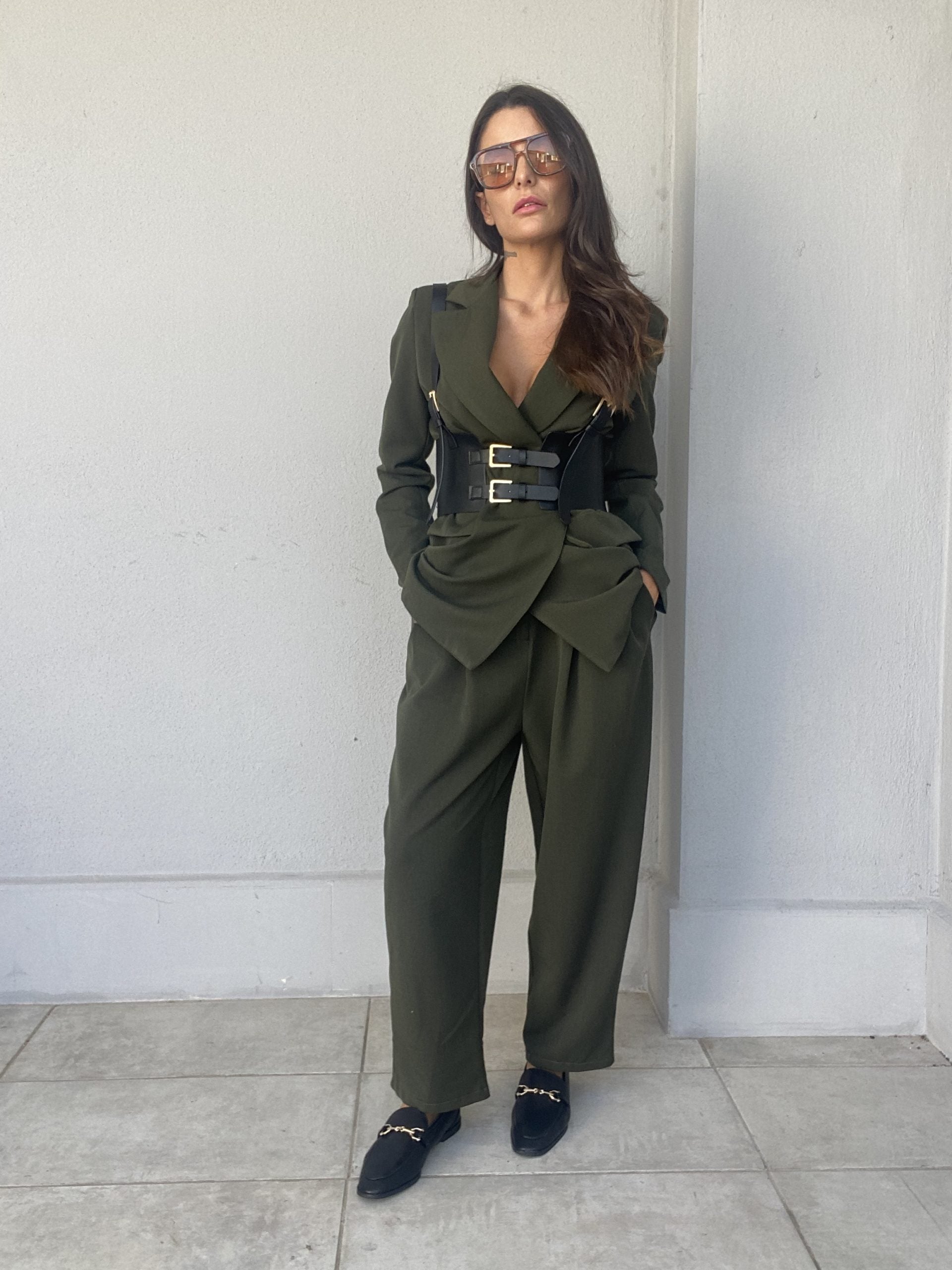 Pantaloni Completo Pinces - Verde Militare