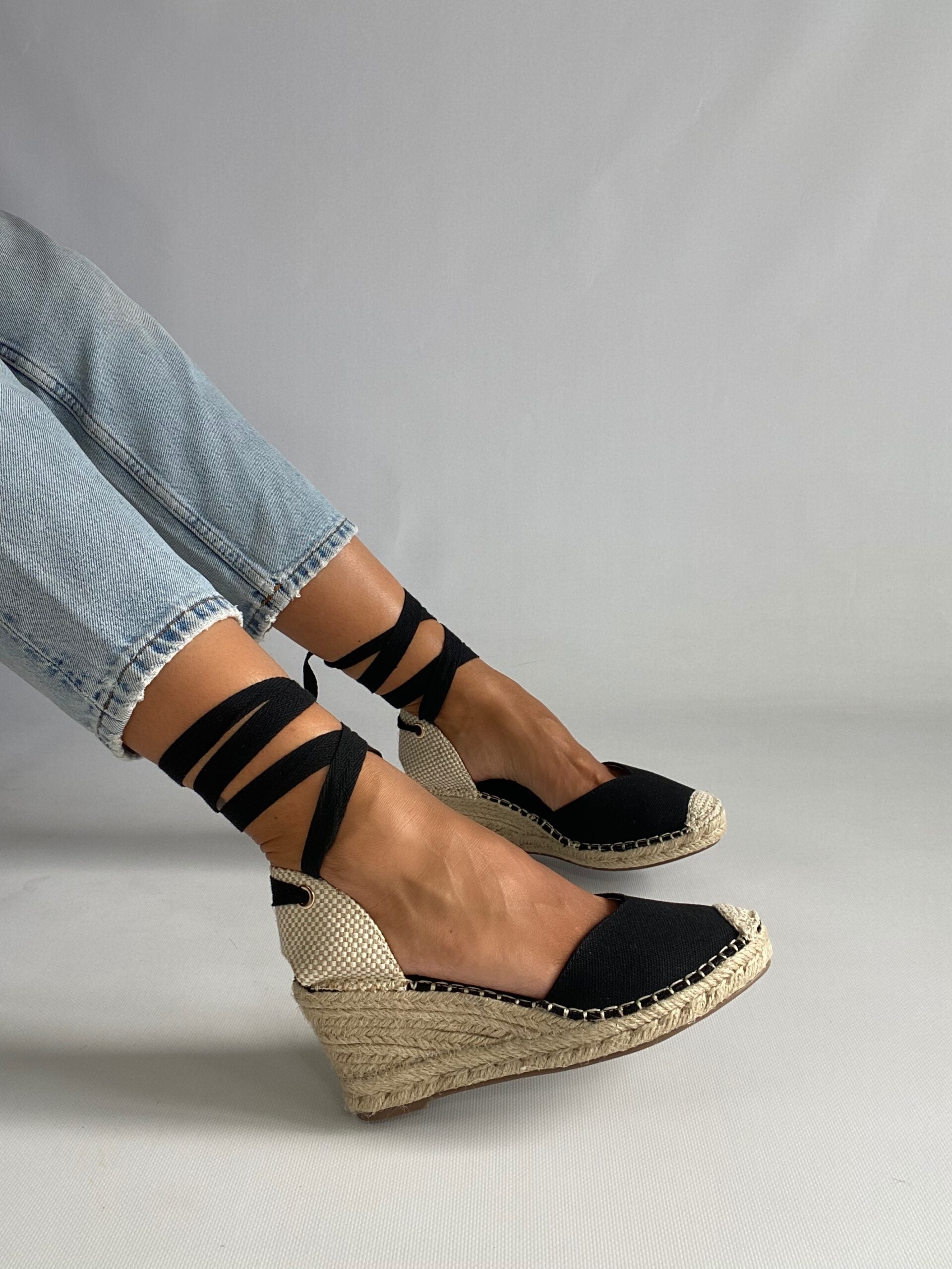 Espadrillas Lacci alla Schiava - Nero