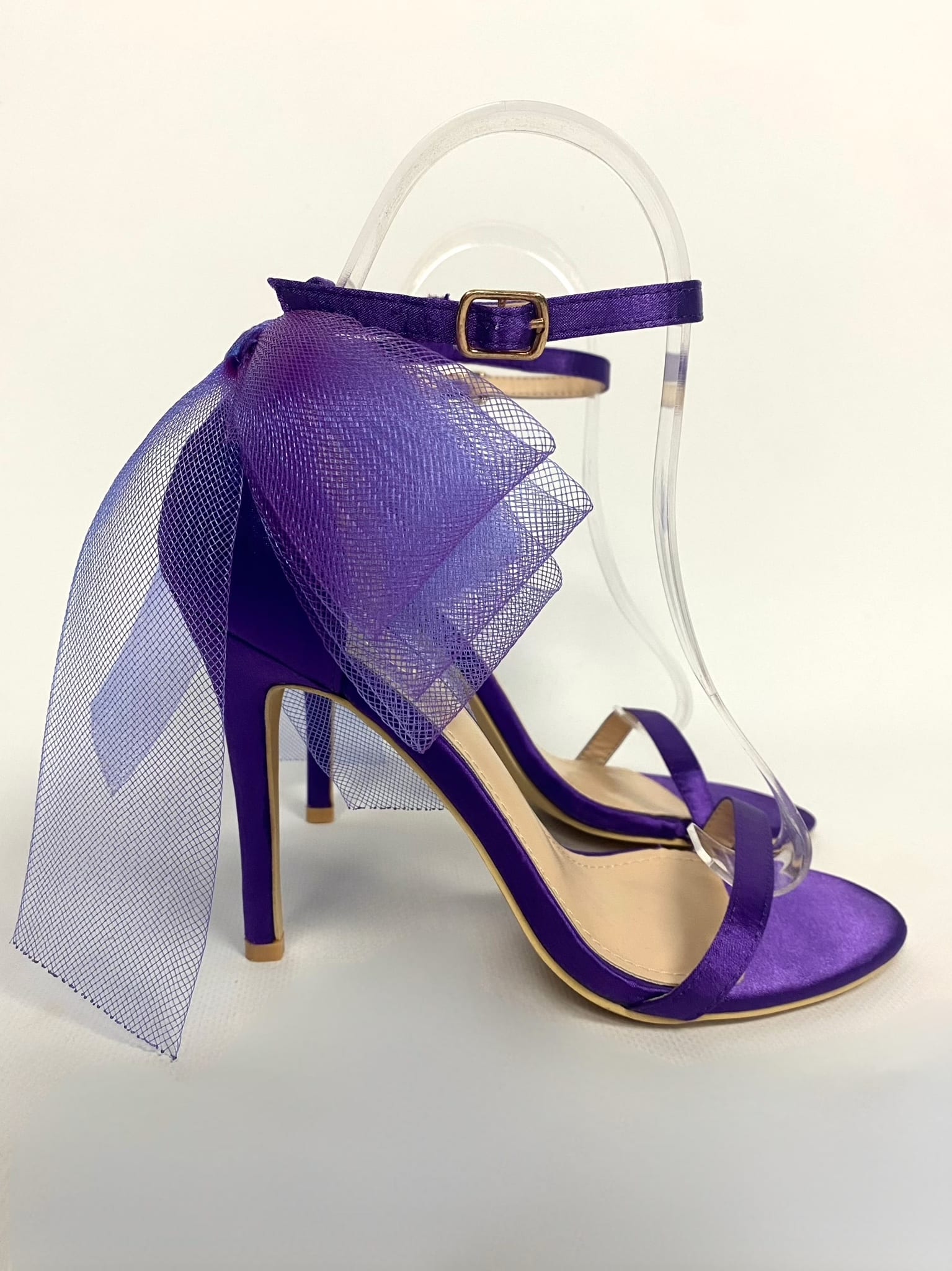 Sandalo con Fiocco in Tulle - Nero