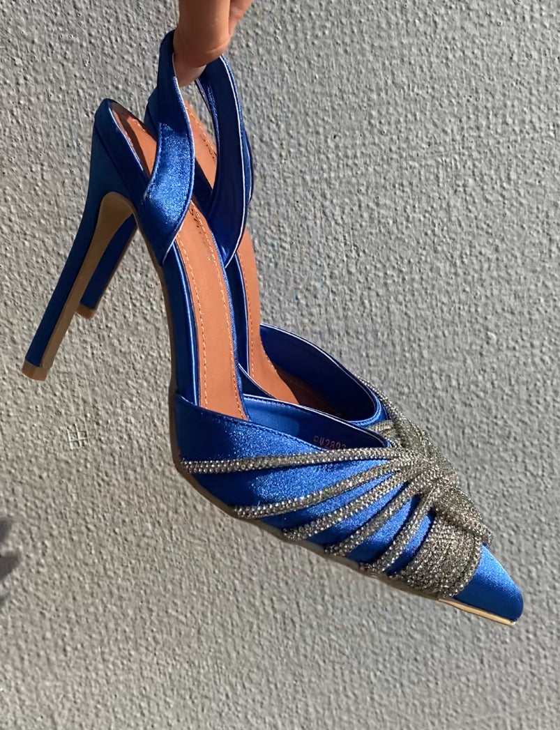 Slingback Glam Shine - Blu