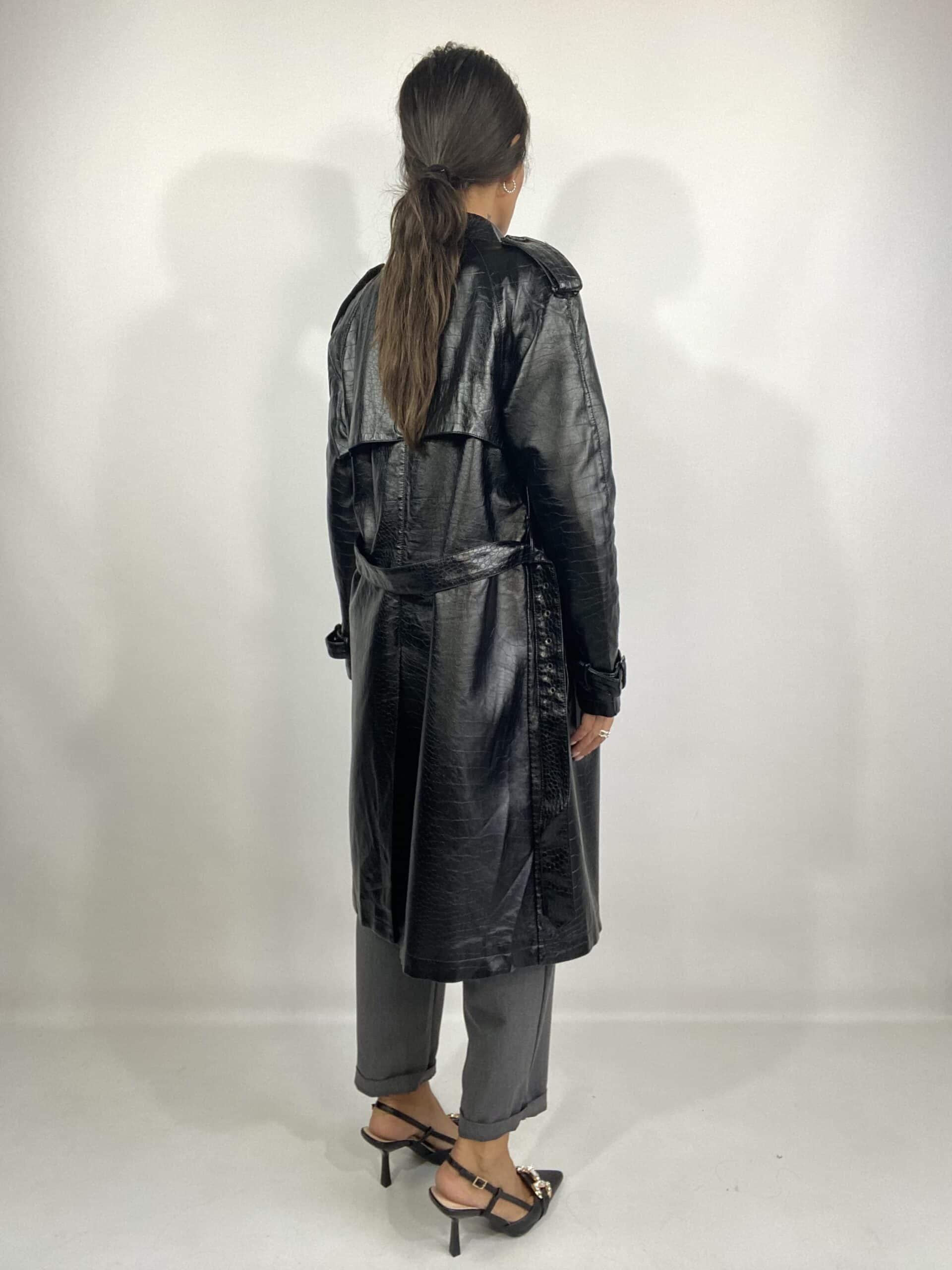Trench Ecopelle Cocco - Nero