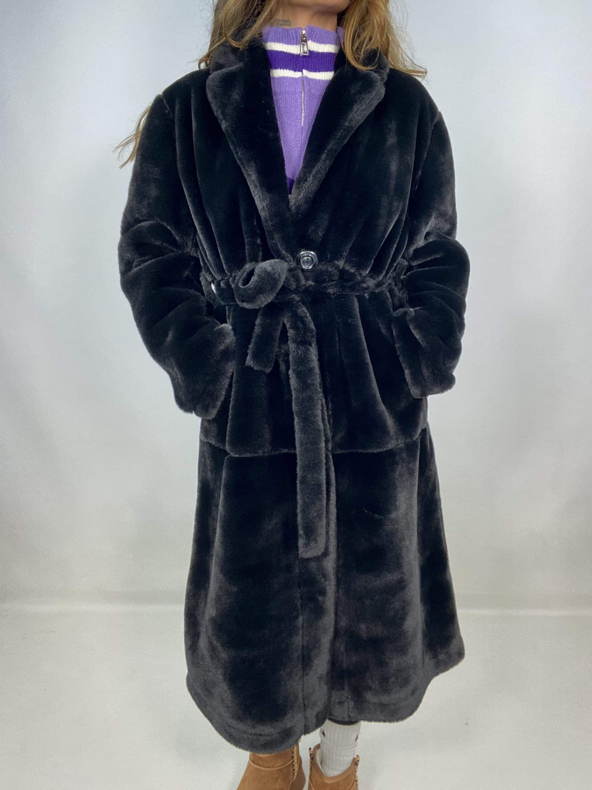 Eco Pelliccia Lunga Super Soft -  Nero
