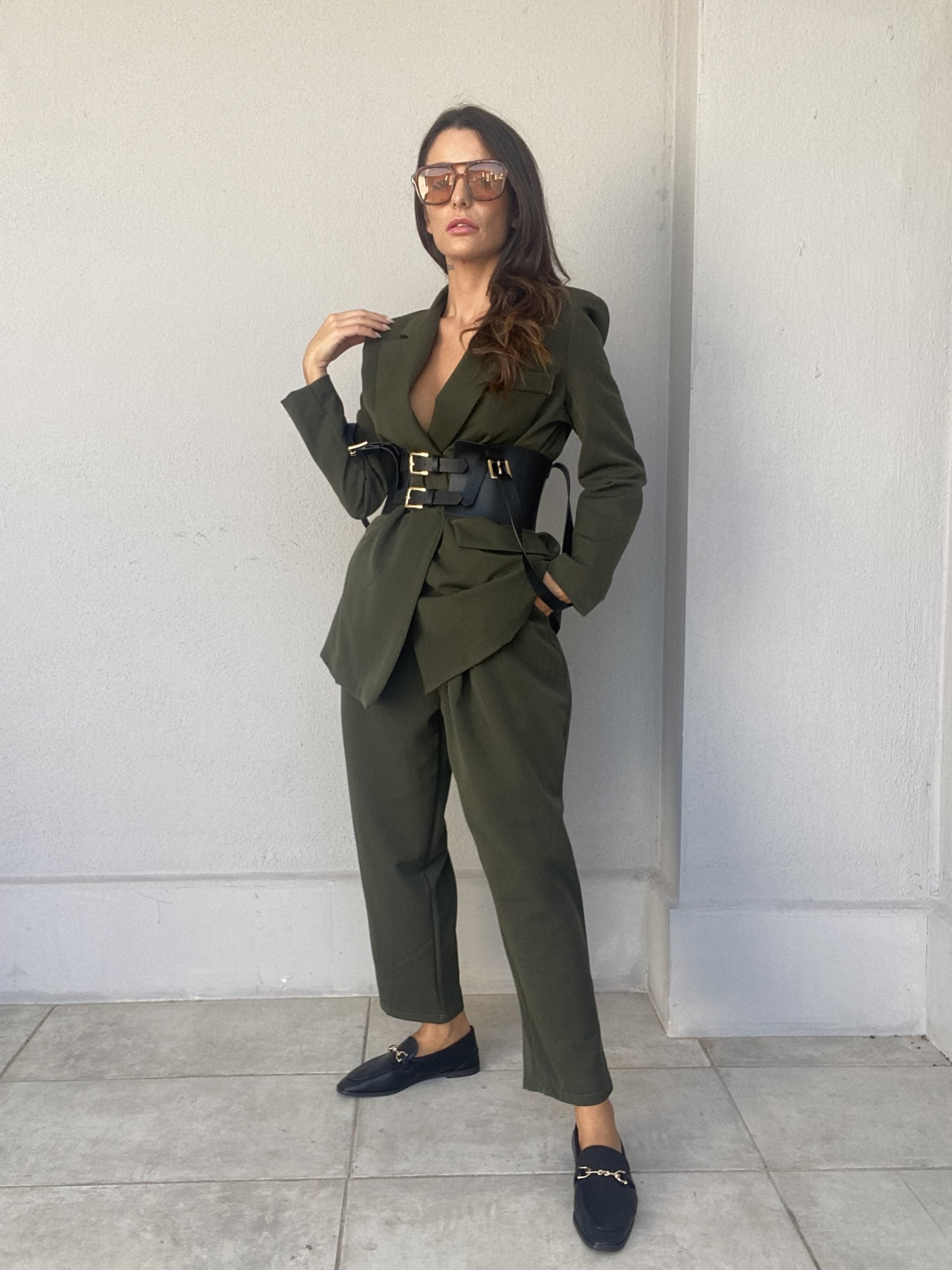 Pantaloni Completo Pinces - Verde Militare