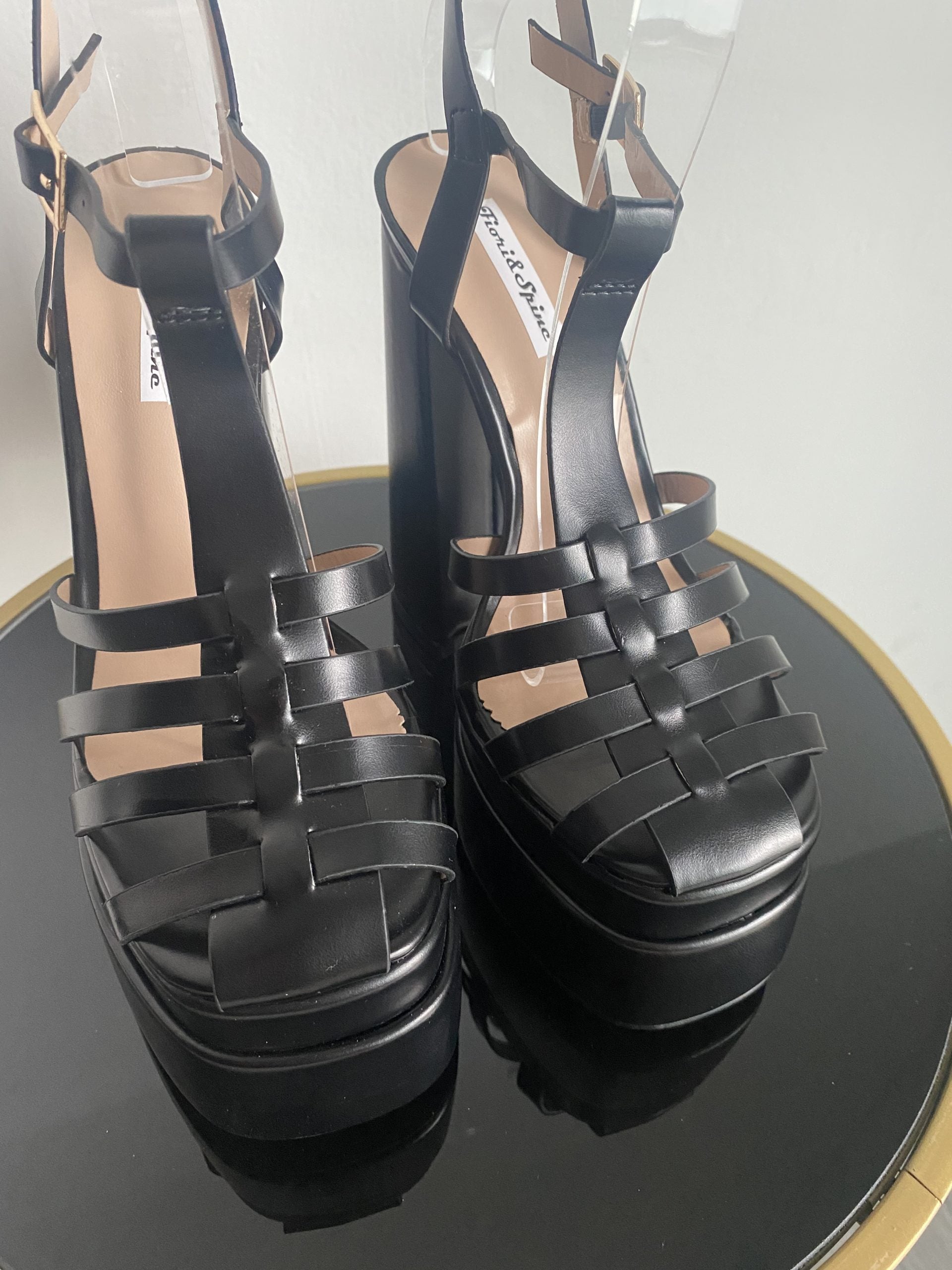 Sandali Platform Gladiatore - Nero