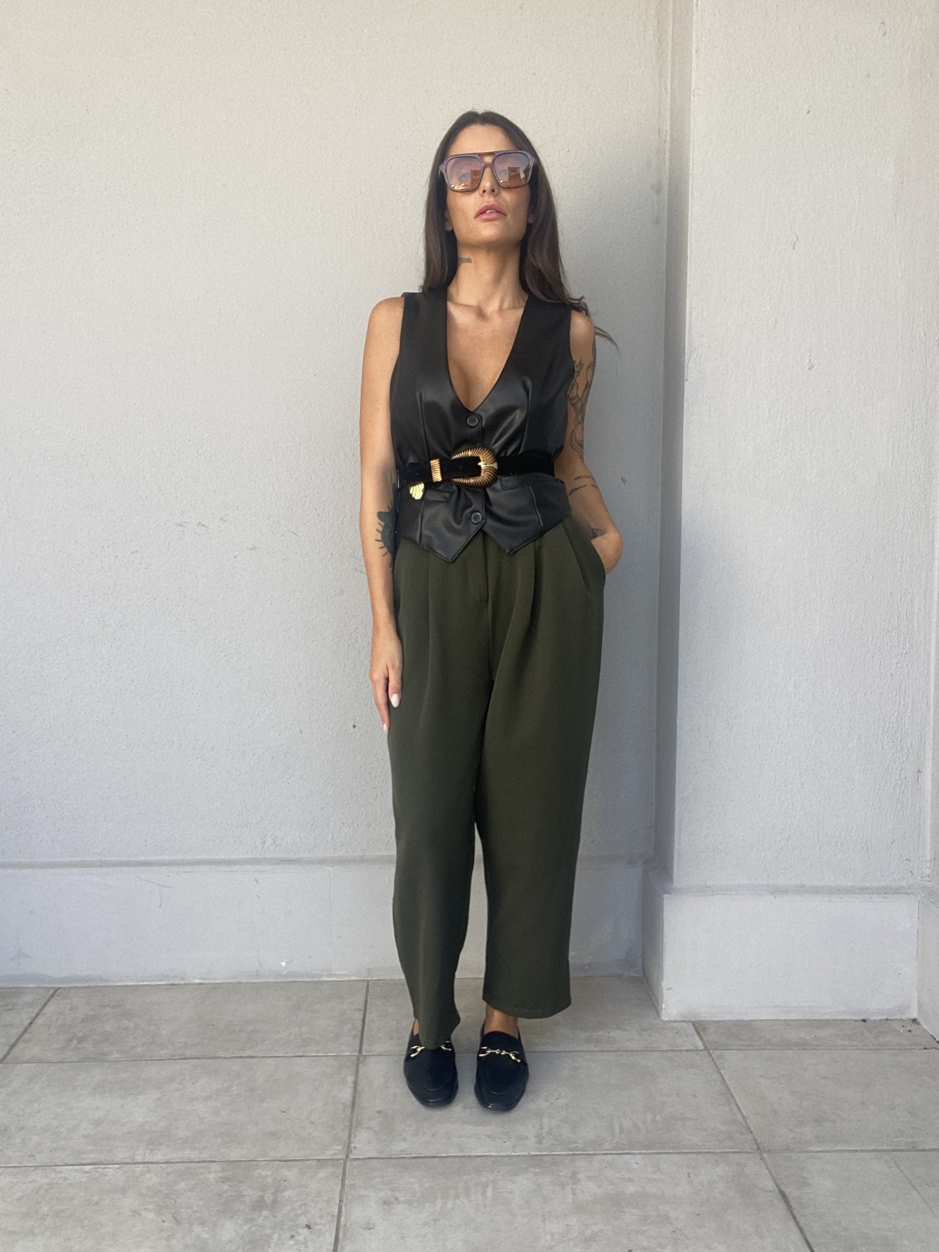 Pantaloni Completo Pinces - Verde Militare