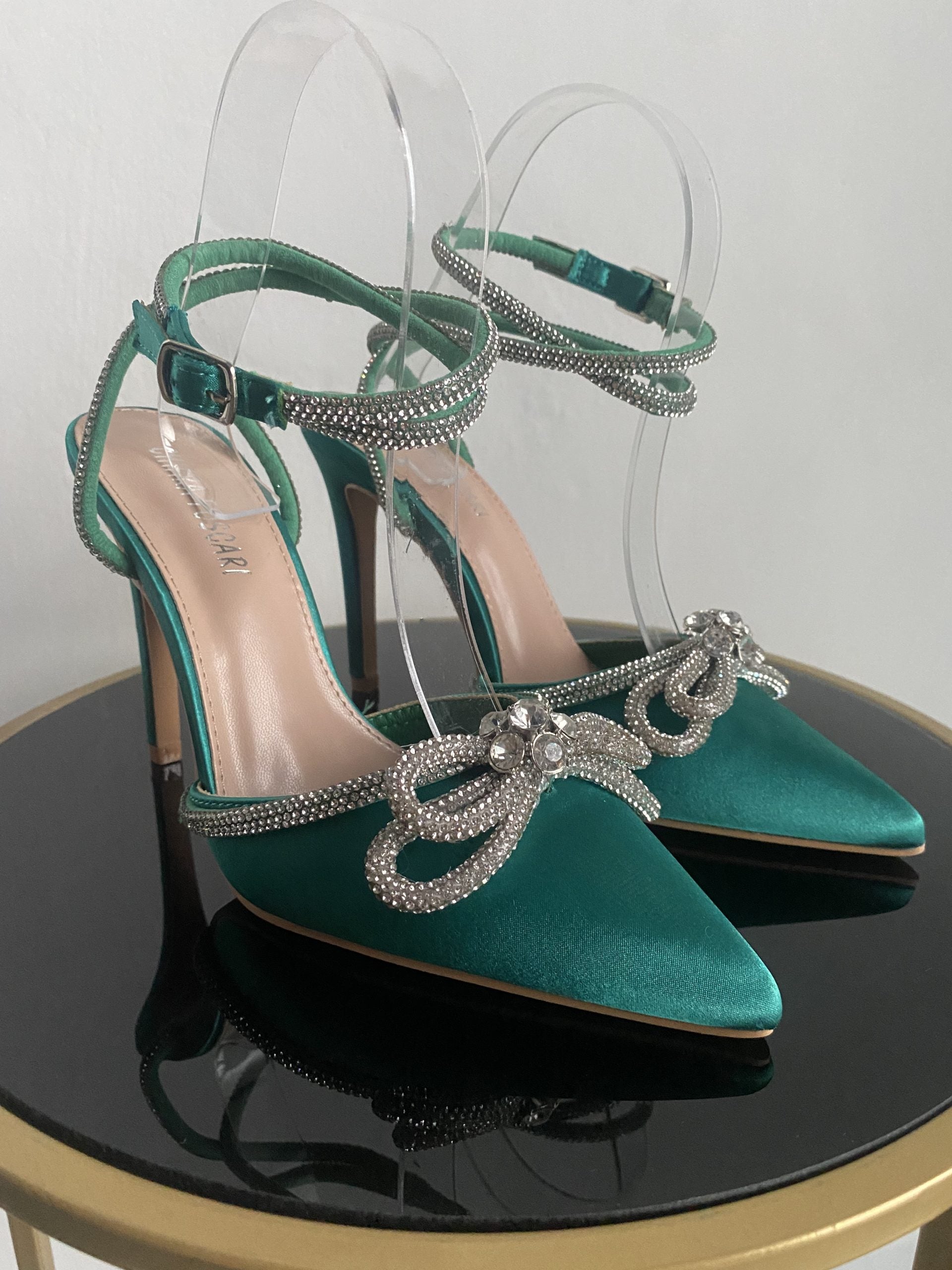 Decollete Diamond - Satin Verde Smeraldo