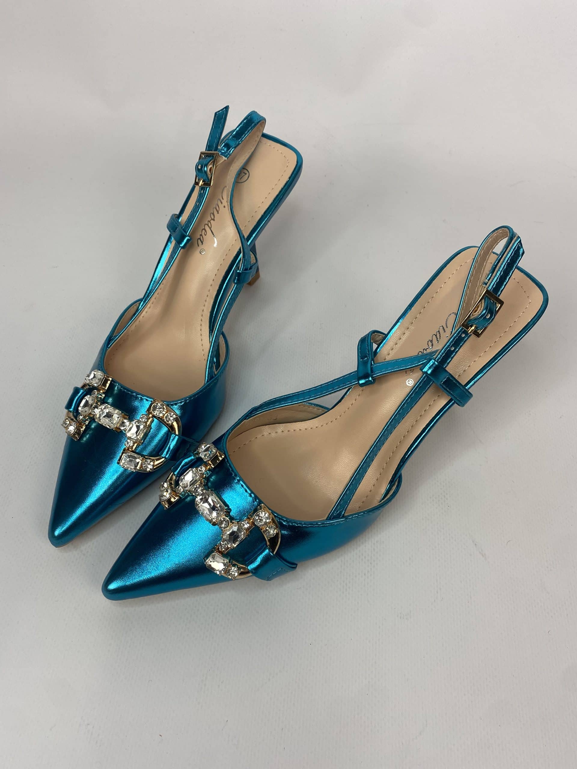 Slingback Morsetto Gioiello - Azzurro