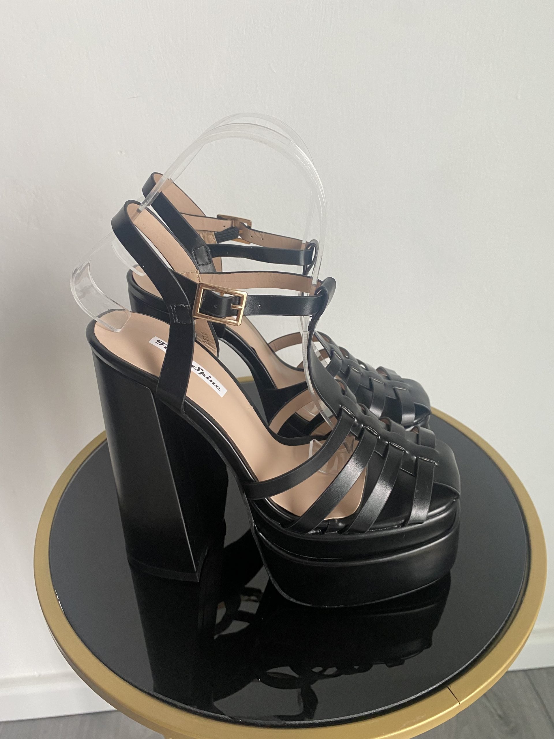Sandali Platform Gladiatore - Nero