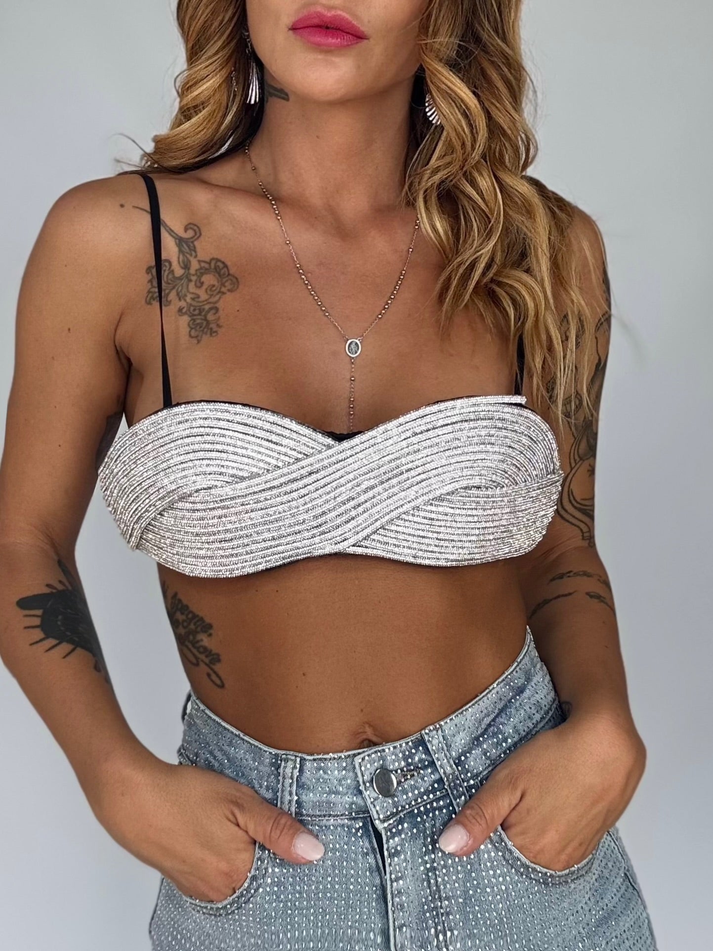Bralette Gioiello Incrocio - Nero