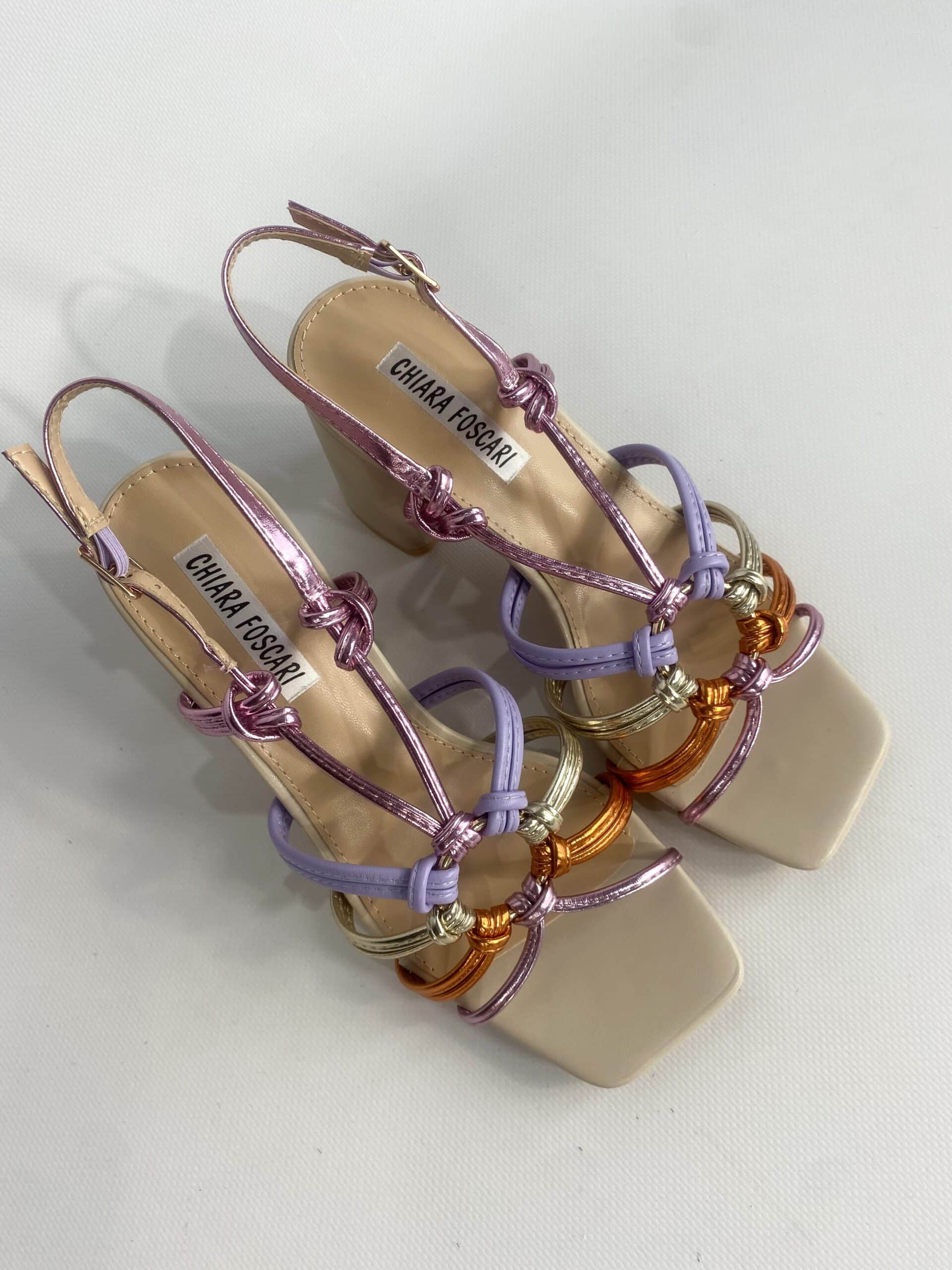 Sandali Michelle Comfort Heels - Multicolor / Beige