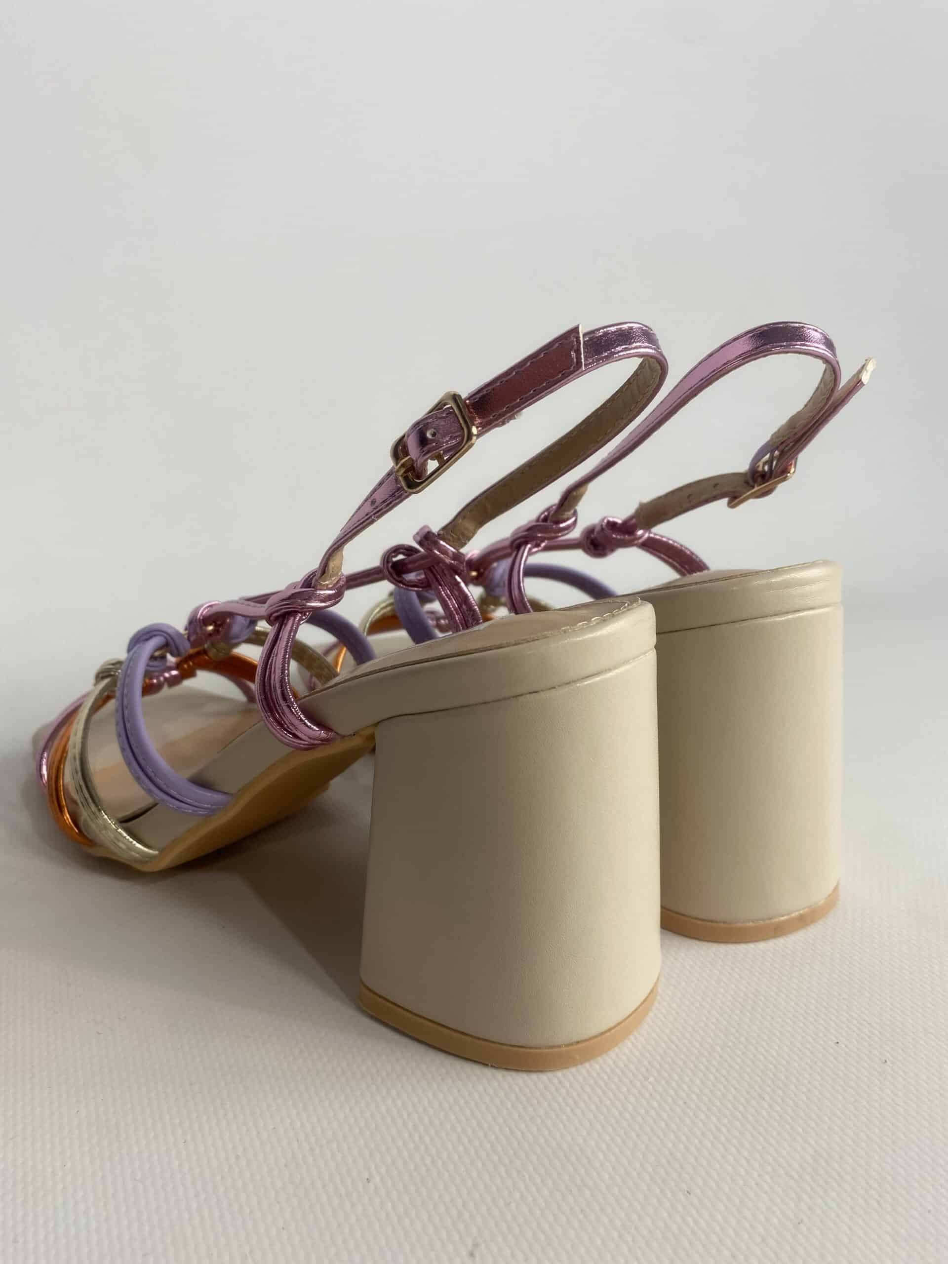 Sandali Michelle Comfort Heels - Multicolor / Beige
