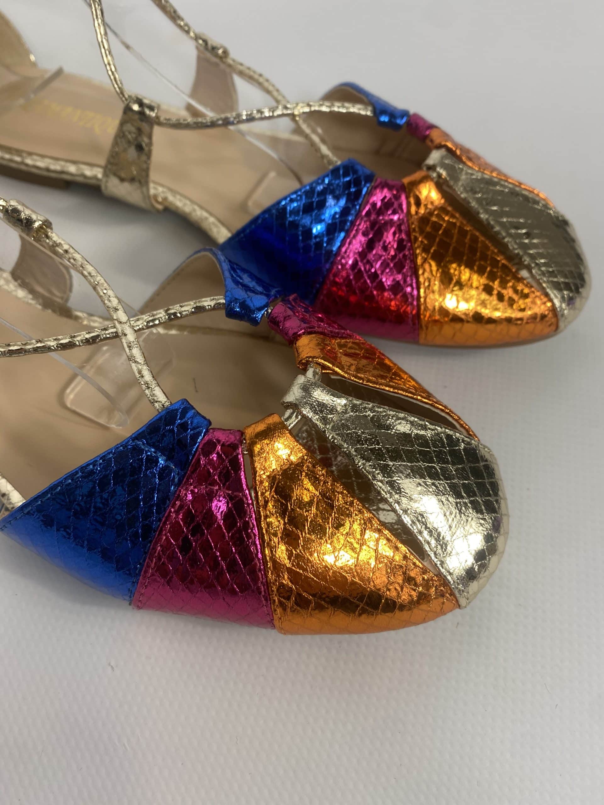 Sandali Flat Miley Alla Schiava  - Multicolor / Oro