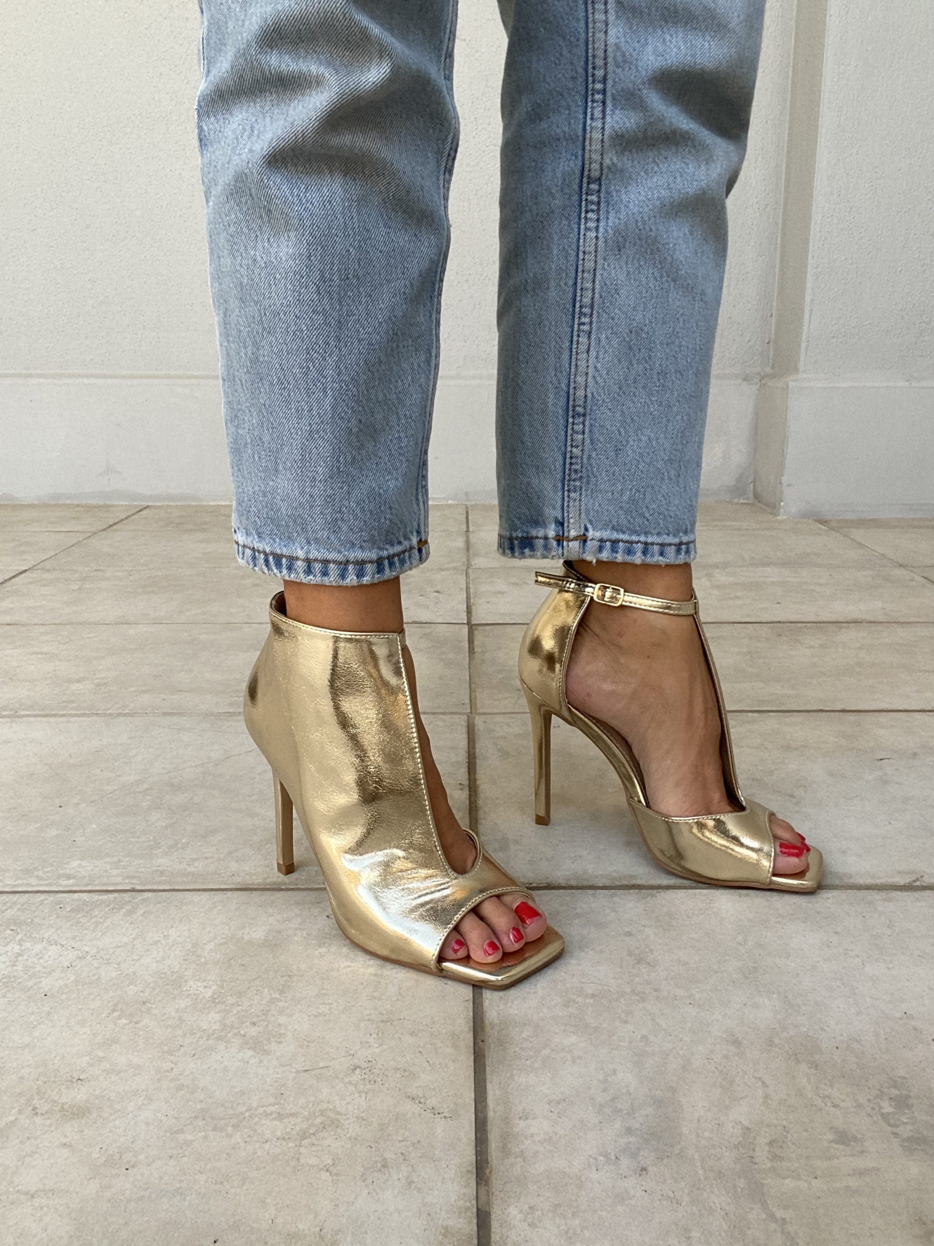 Tronchetto cut out spuntato - Simil Pelle Oro