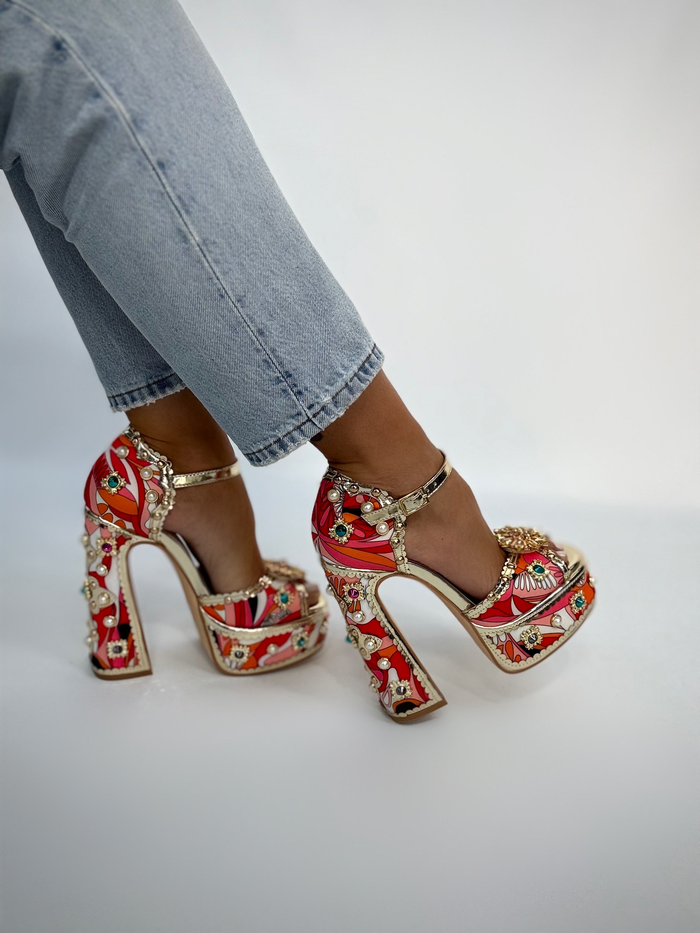 Sandali Sicily Super Platform - Rosso