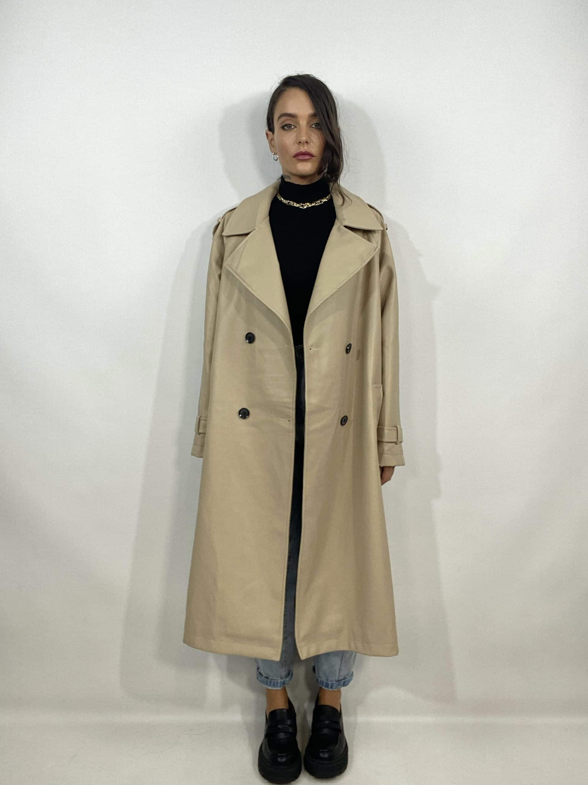 Trench Oversize Ecopelle  - Beige
