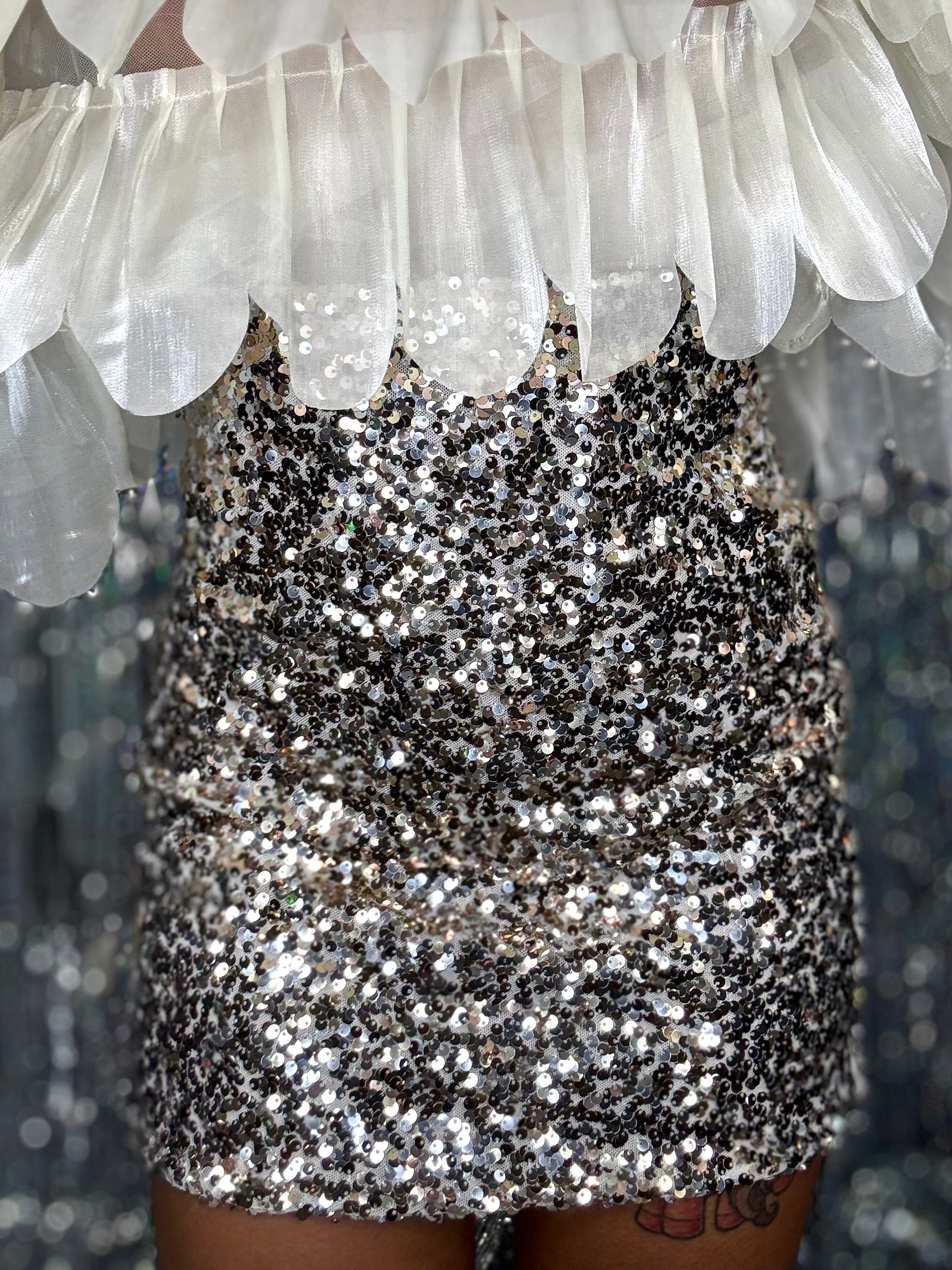 Mini Gonna Paillettes - Oro