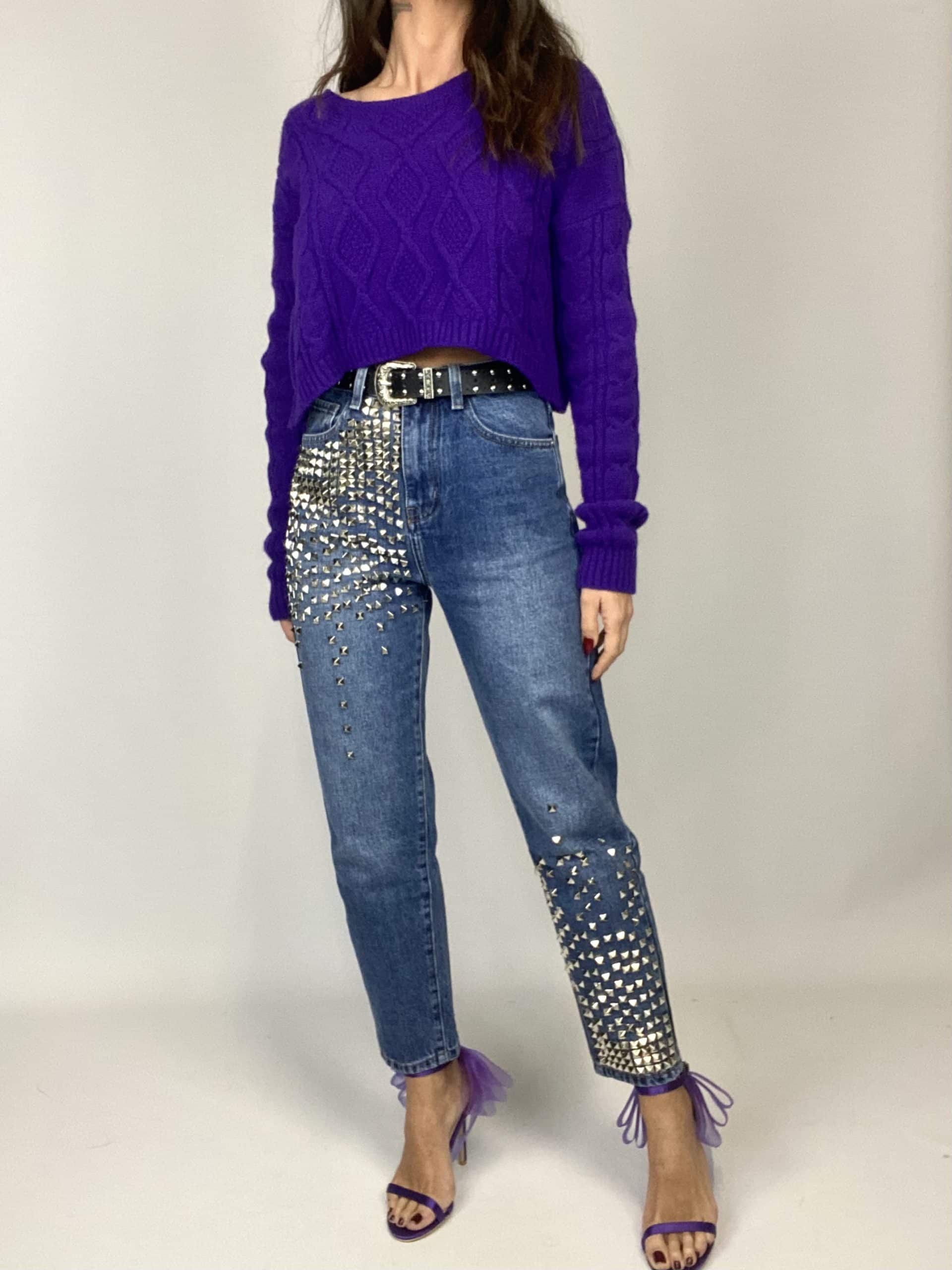 Sandalo con Fiocco in Tulle - Viola