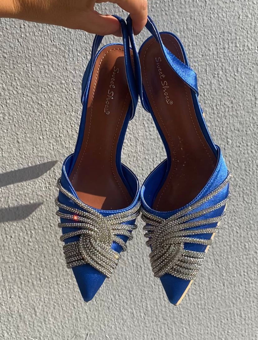Slingback Glam Shine - Blu
