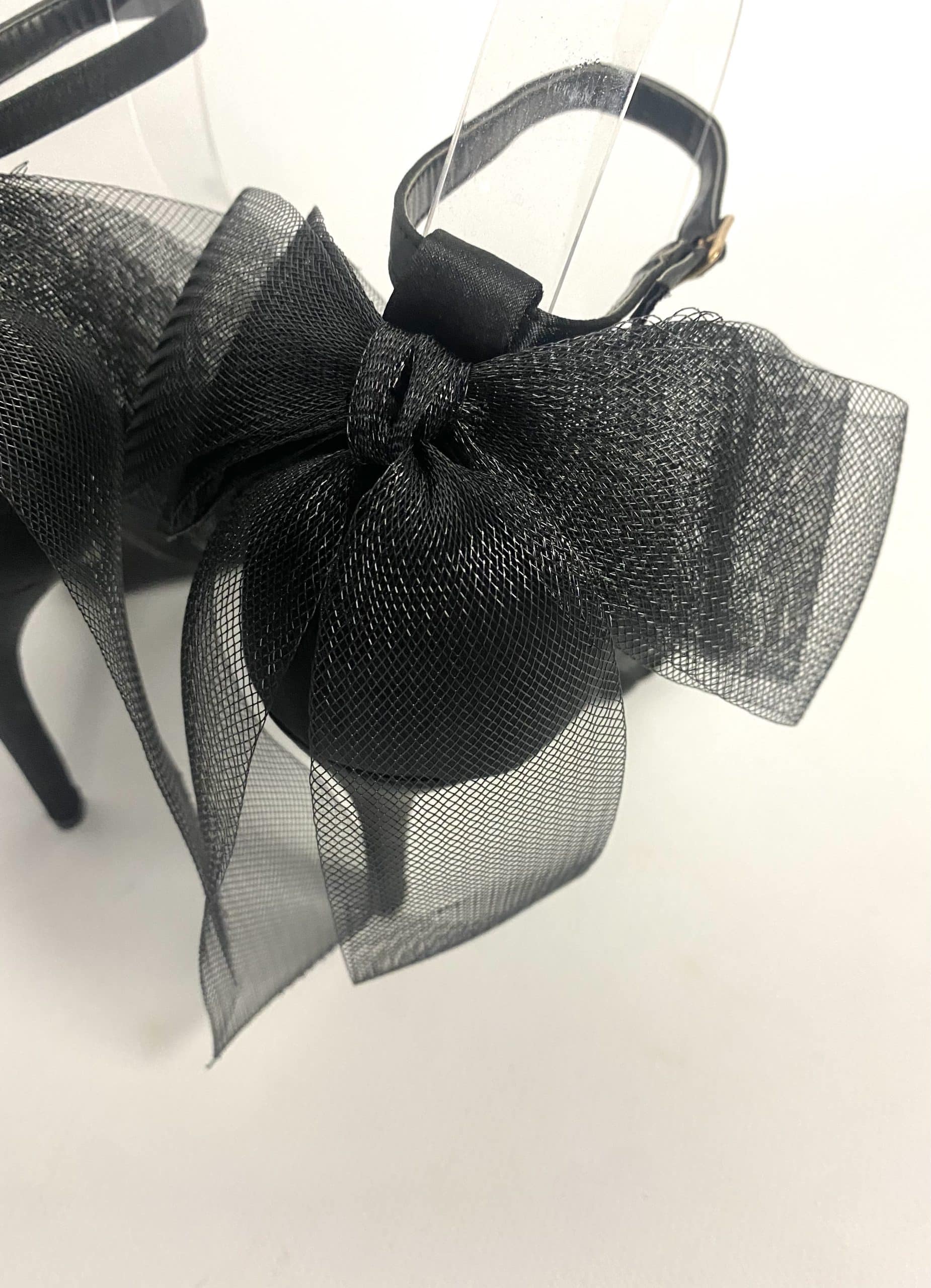 Sandalo con Fiocco in Tulle - Nero