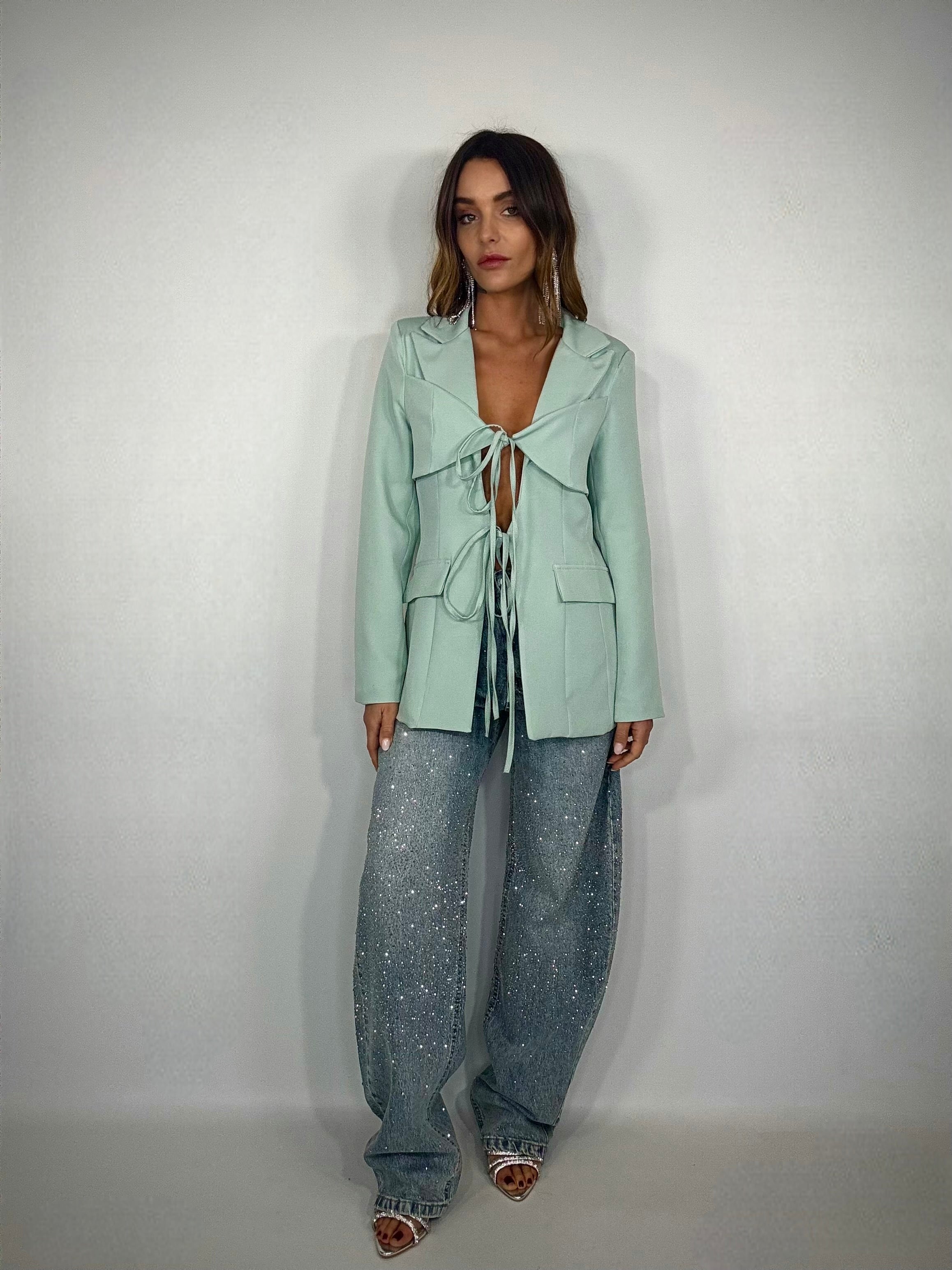 Blazer con Bralette - Verde Salvia