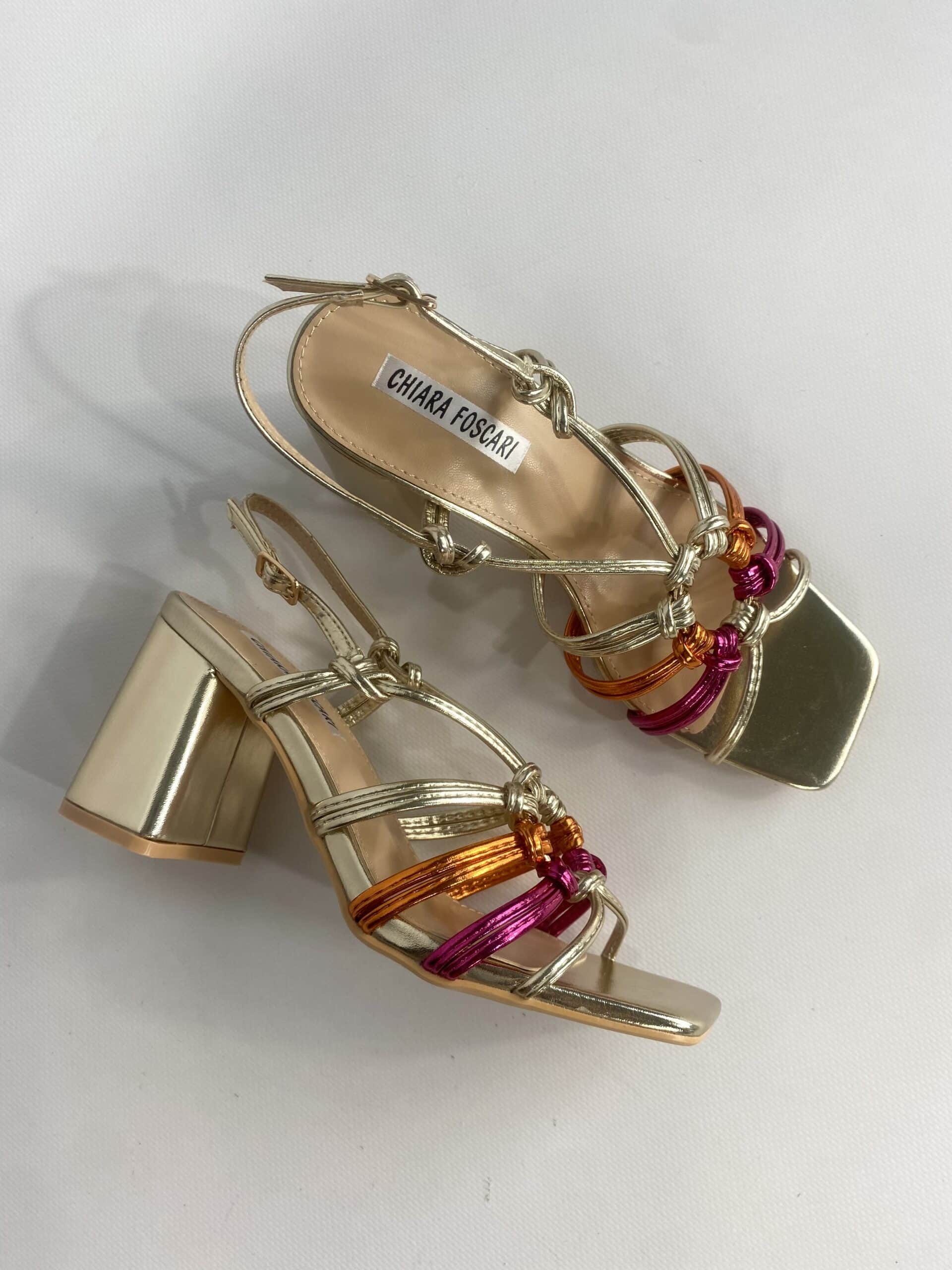 Sandali Michelle Comfort Heels - Multicolor / Oro