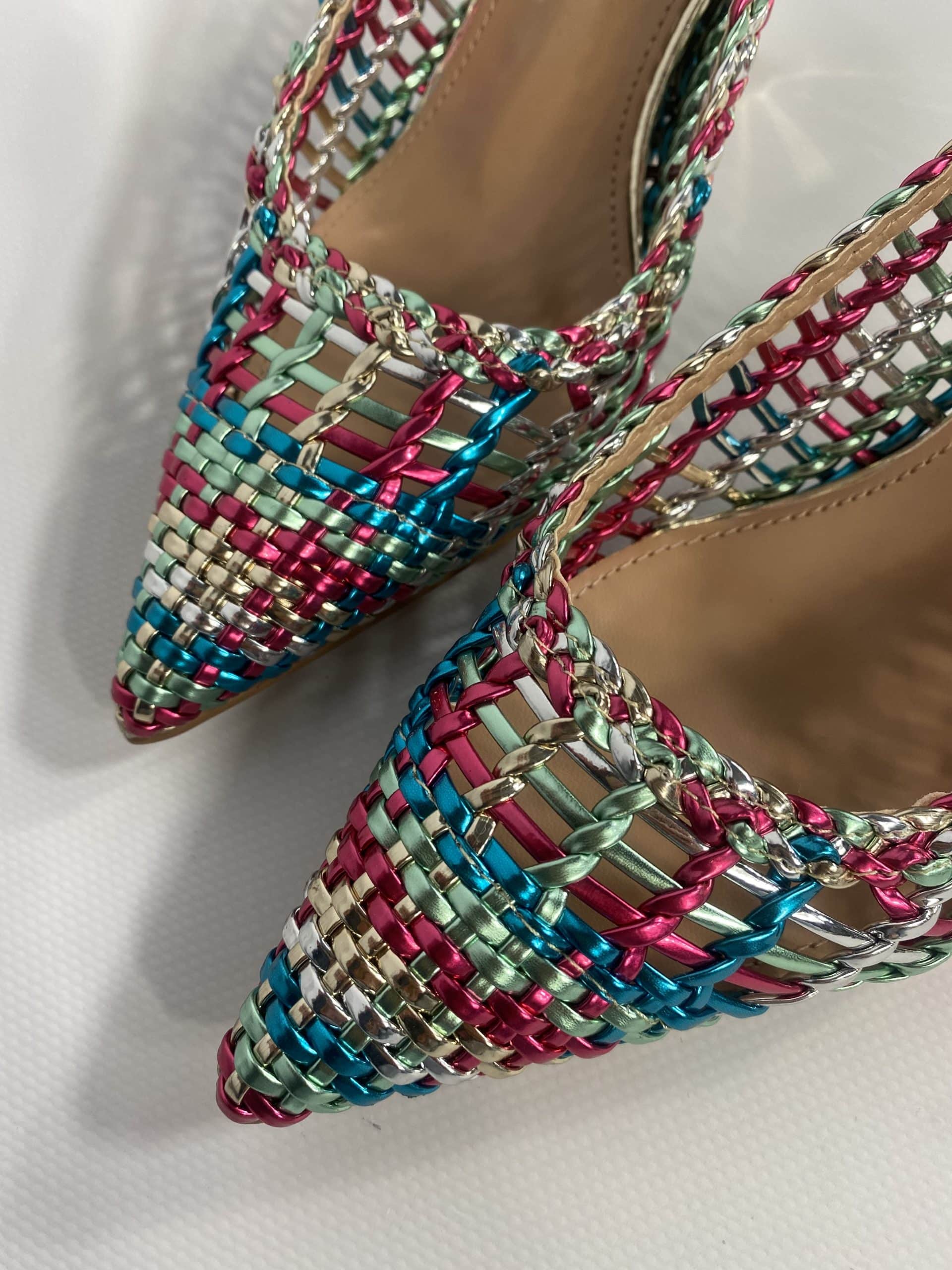 Slingback New Rafia Medium Heels - Multicolor