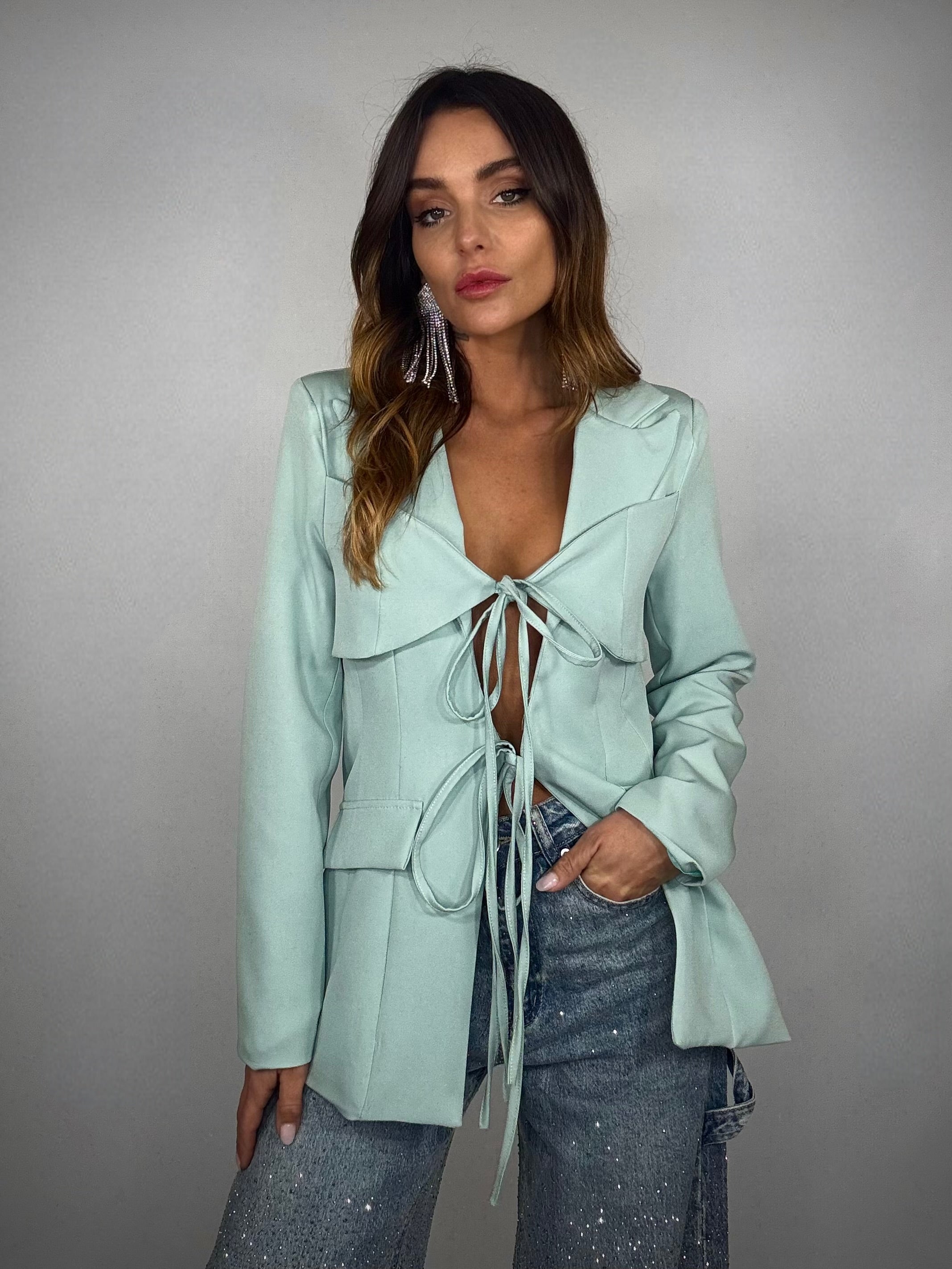 Blazer con Bralette - Verde Salvia