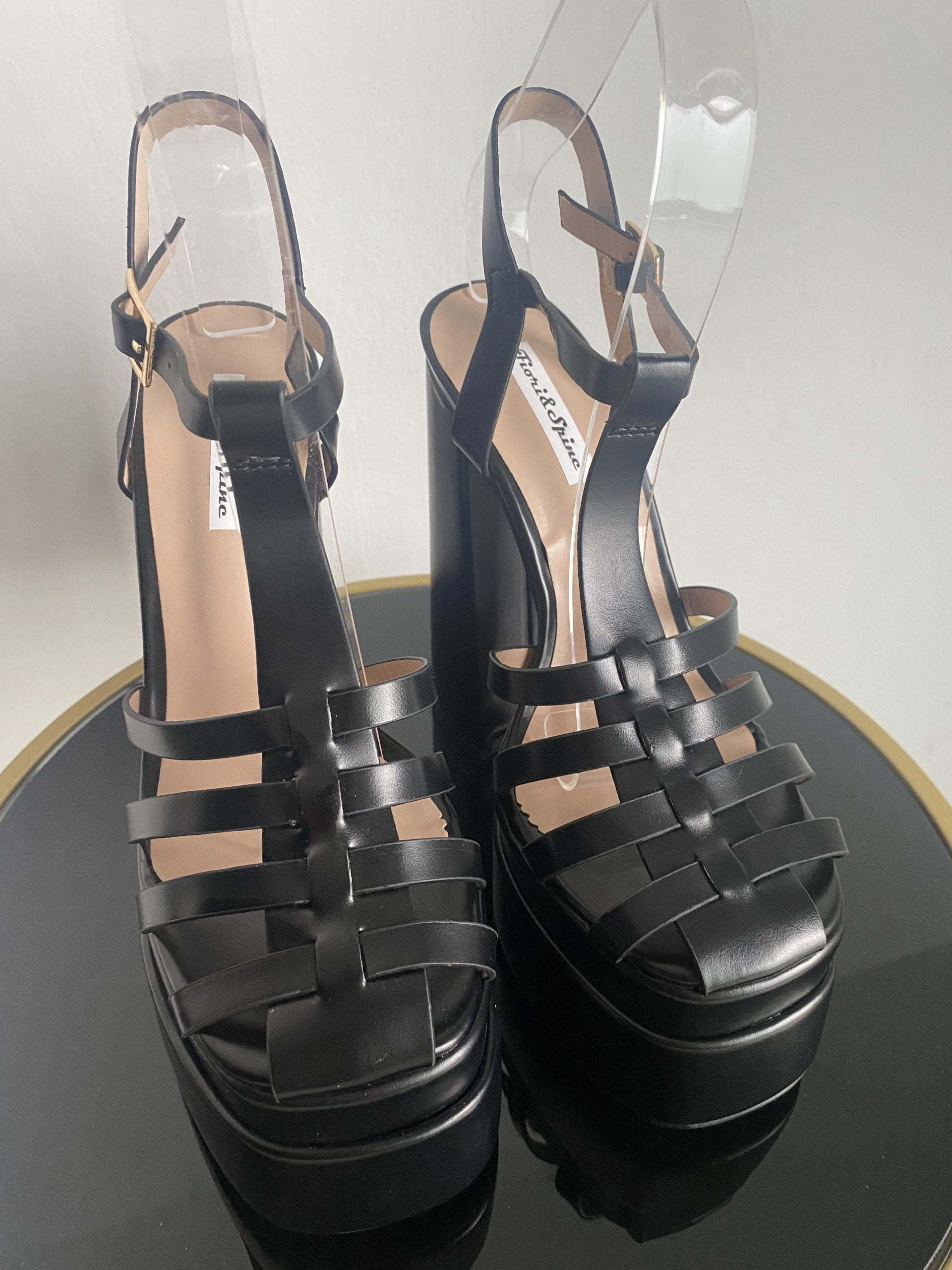 Sandali Platform Gladiatore - Nero