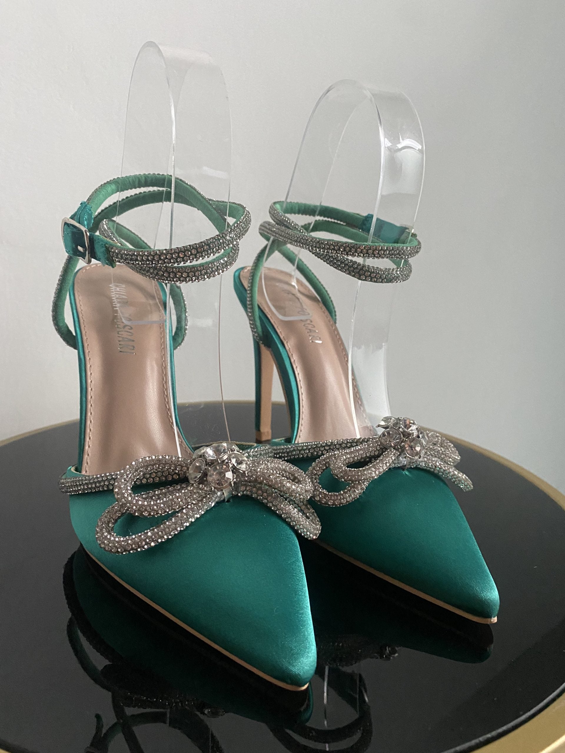 Decollete Diamond - Satin Verde Smeraldo