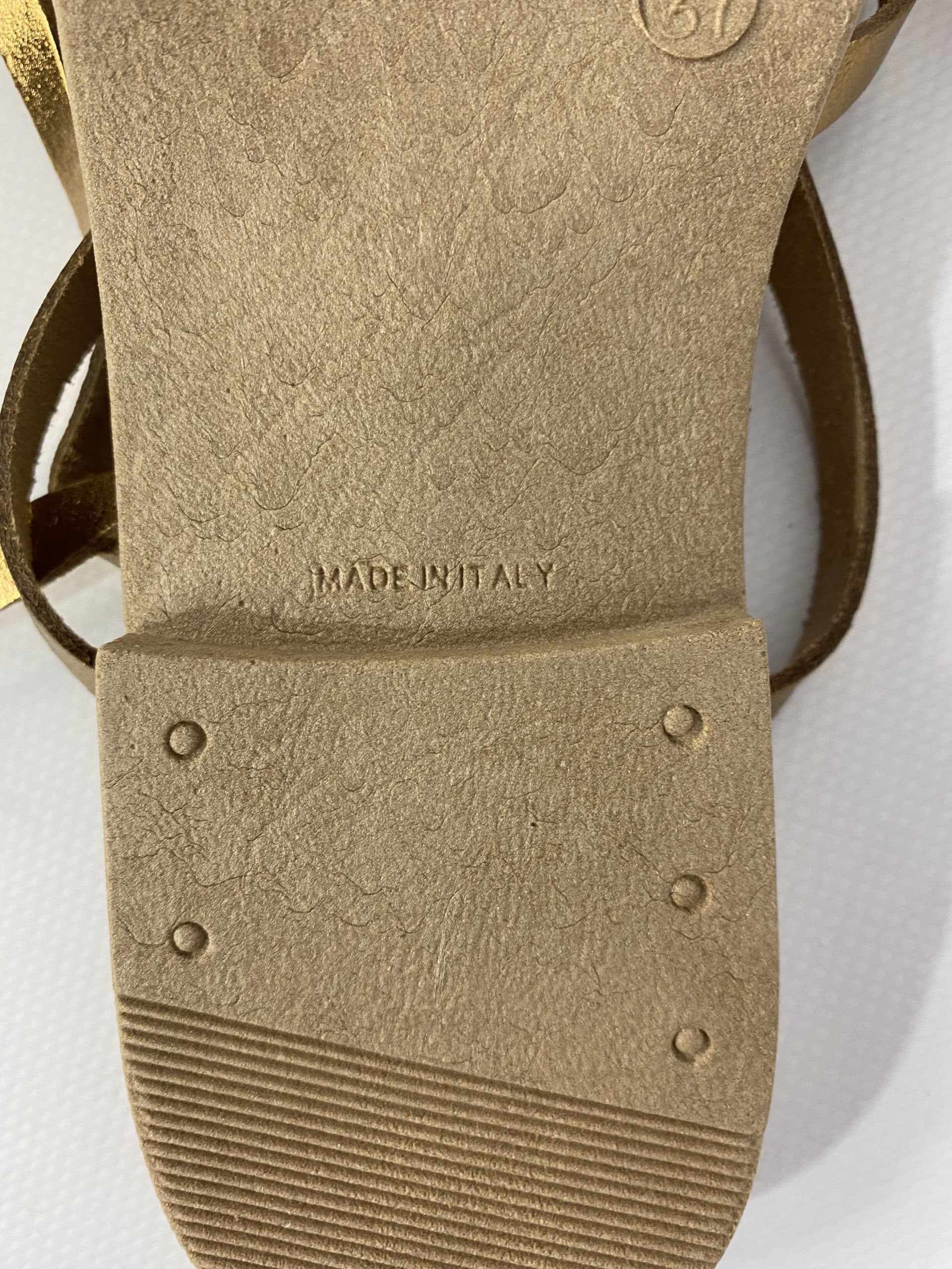 Sandali Vera Pelle Made In Italy - Oro