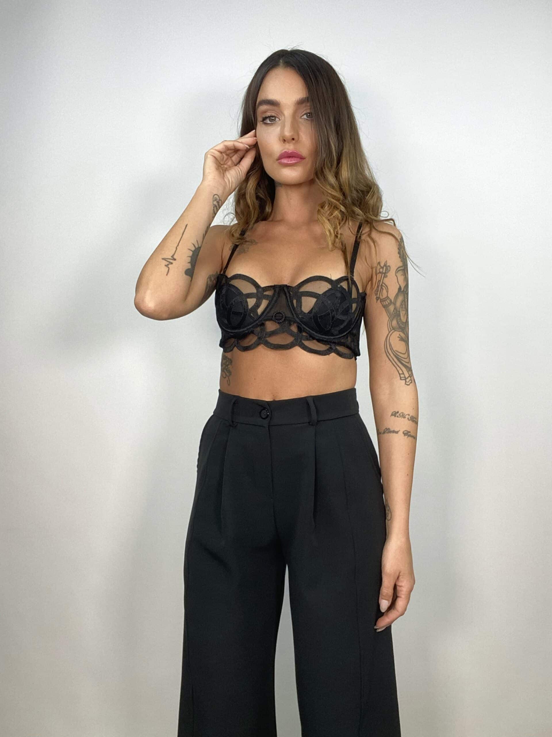 Reggiseno Cut Out in Mesh - Bianco