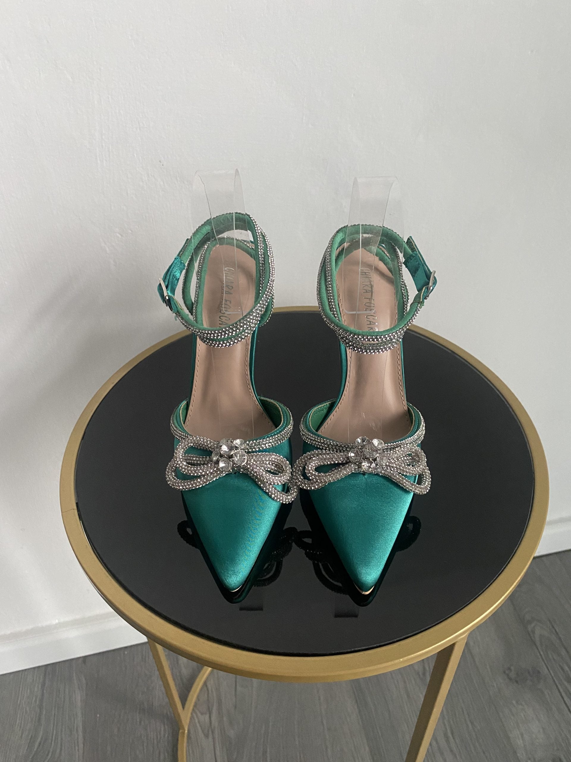 Decollete Diamond - Satin Verde Smeraldo