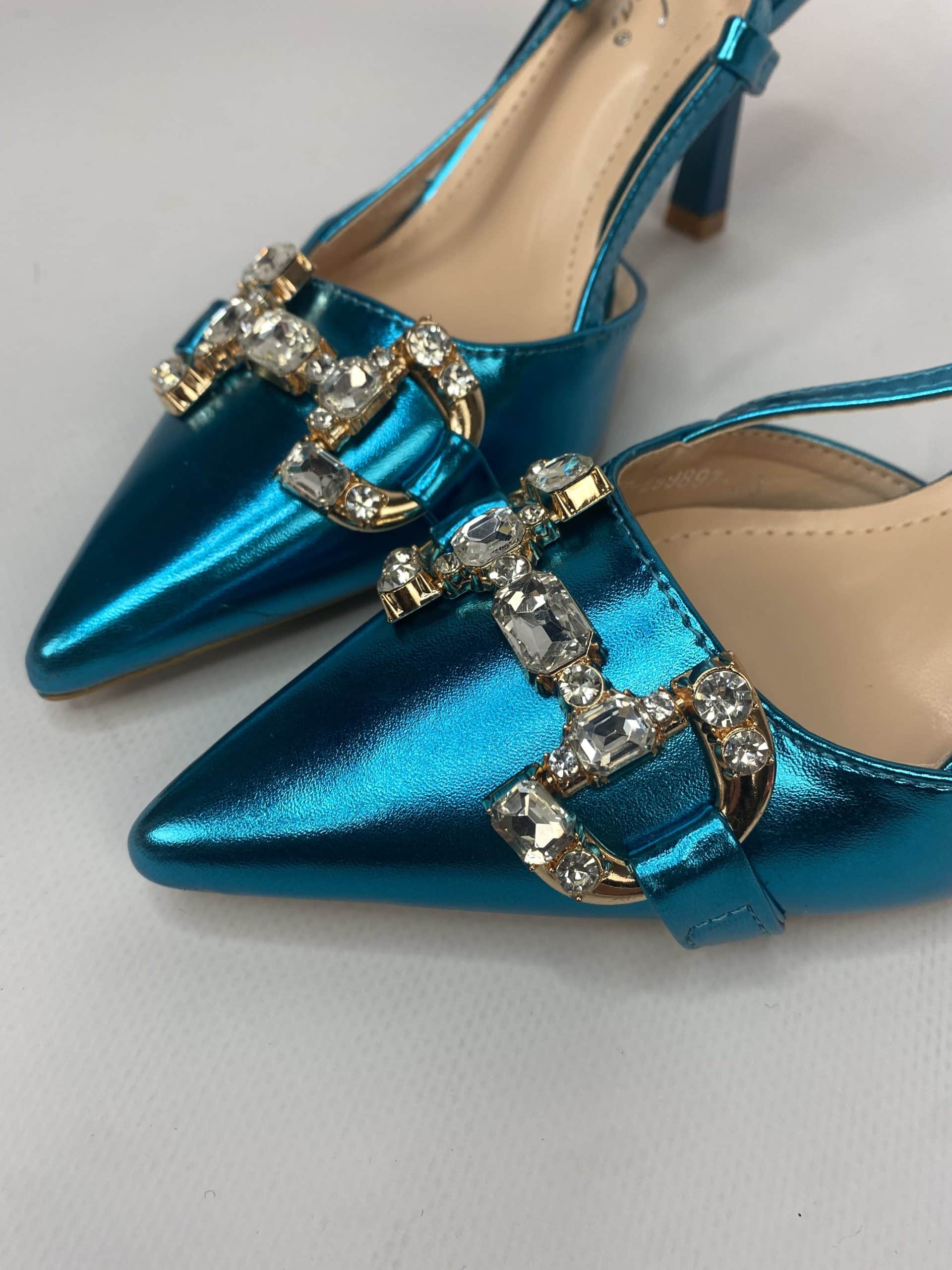 Slingback Morsetto Gioiello - Azzurro