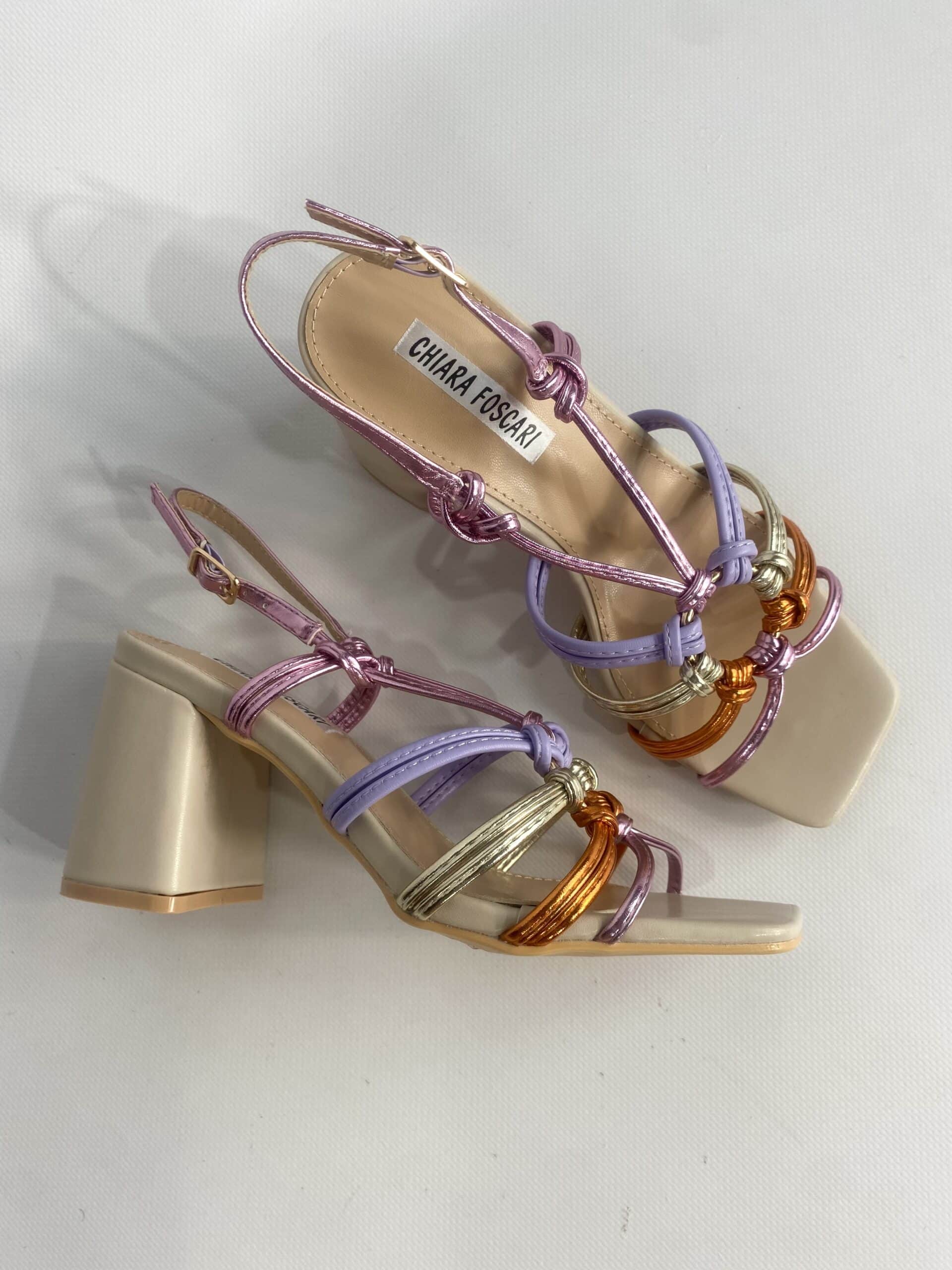 Sandali Michelle Comfort Heels - Multicolor / Beige