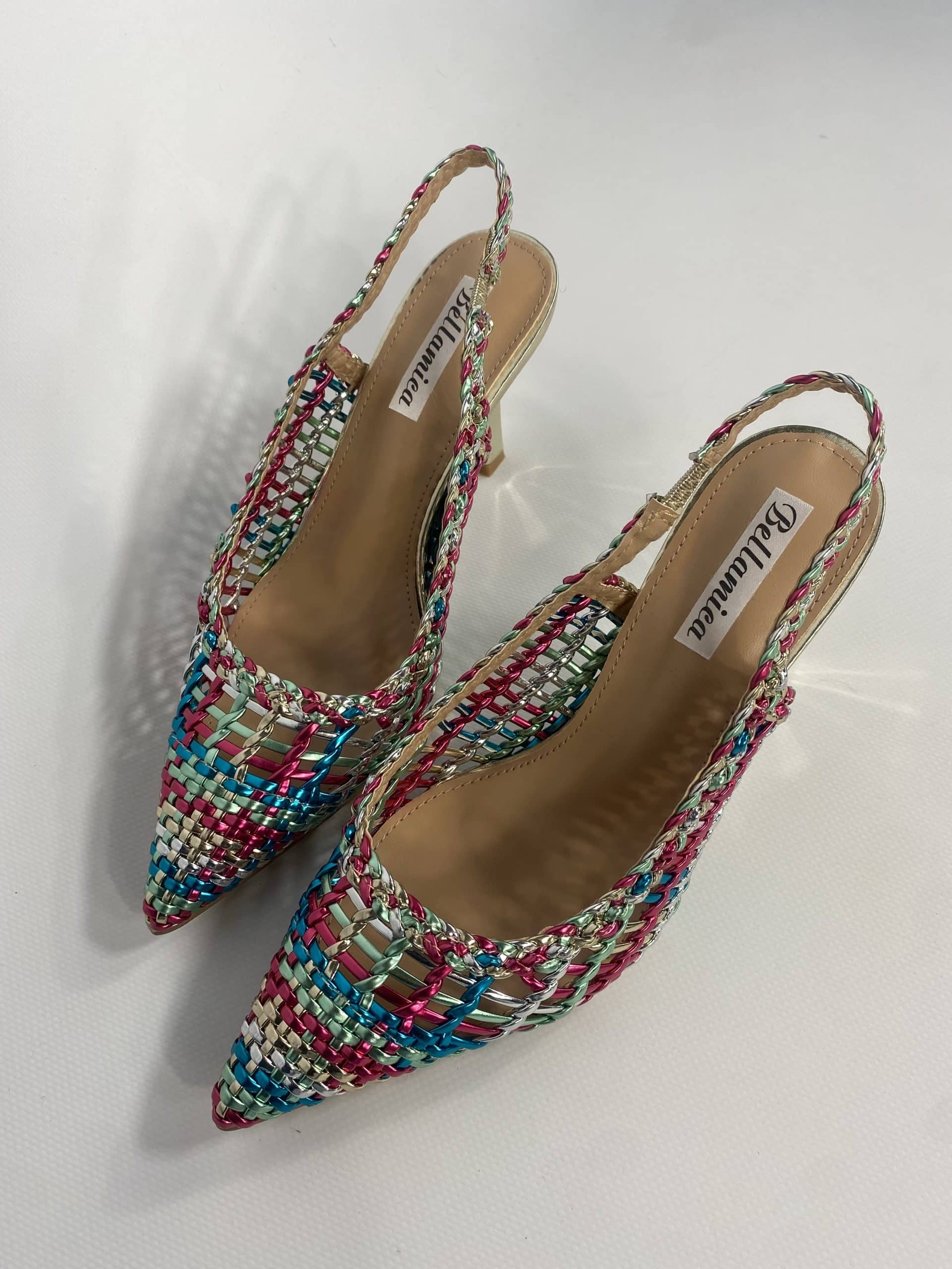Slingback New Rafia Medium Heels - Multicolor