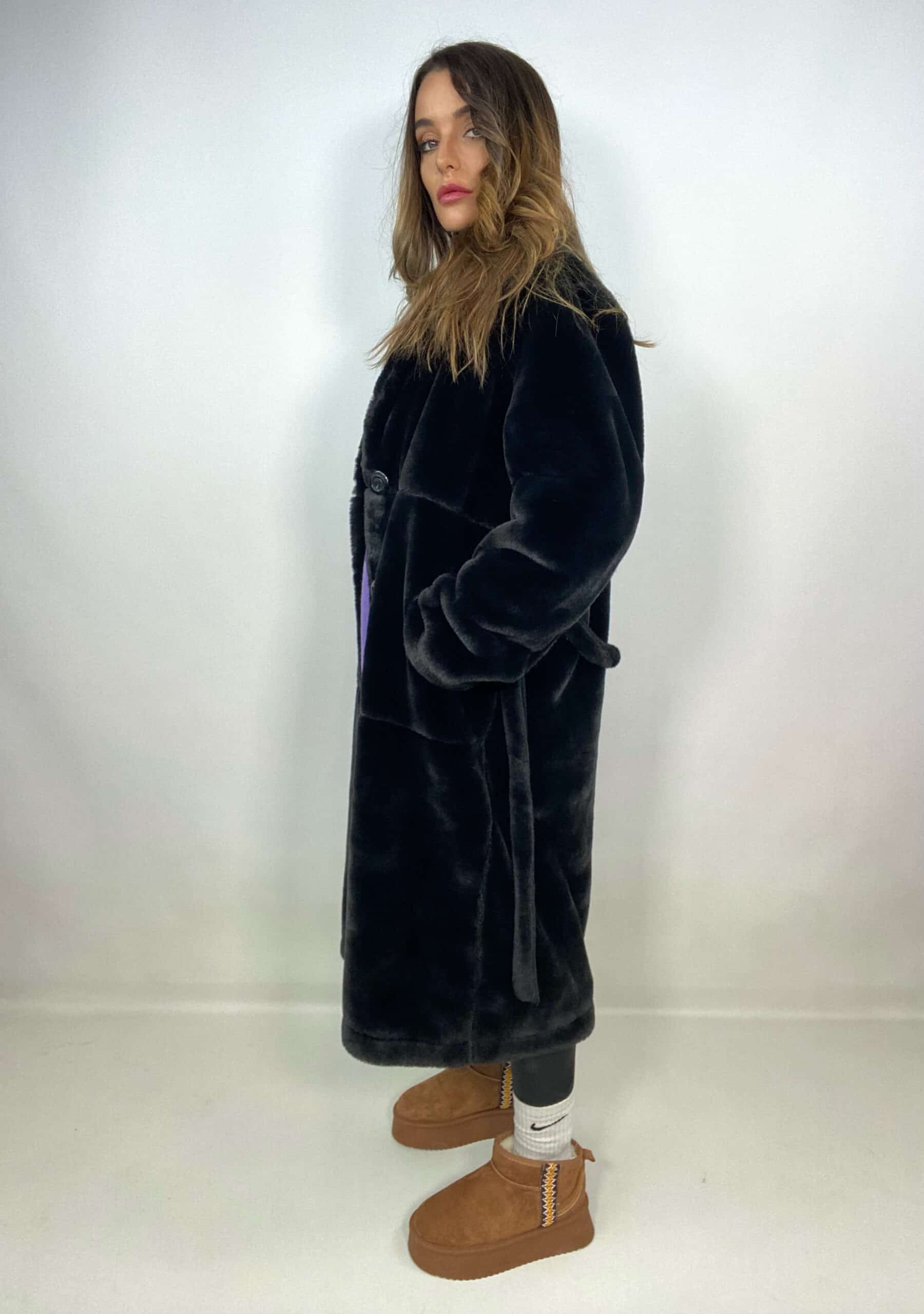 Eco Pelliccia Lunga Super Soft -  Nero