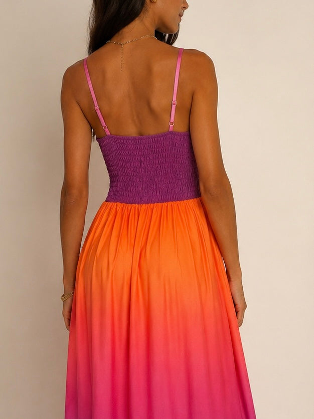 Maxi Dress Sunset -Viola/ Arancio