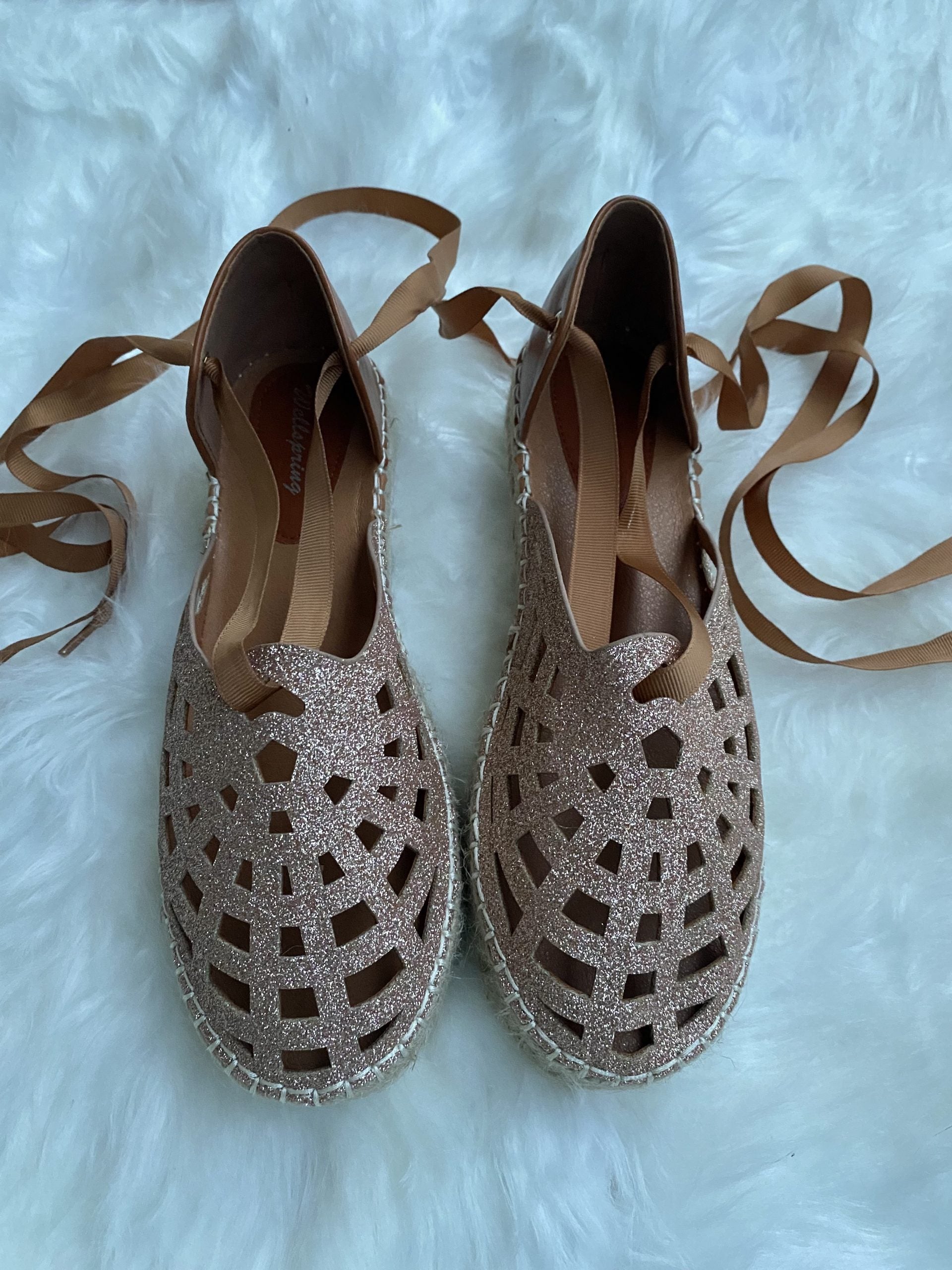 Espadrillas Glitter Lacci alla Schiava - Bronzo