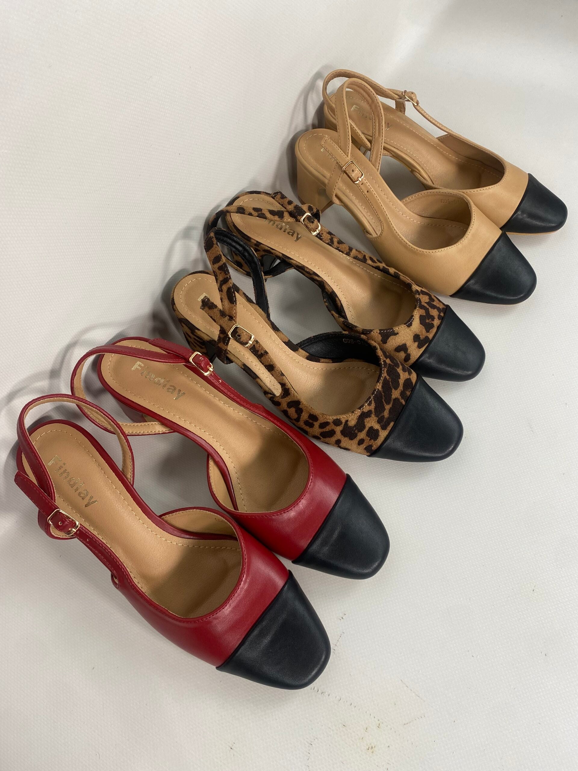 Slingback Bon Ton - Bicolor Leopardo / Nero