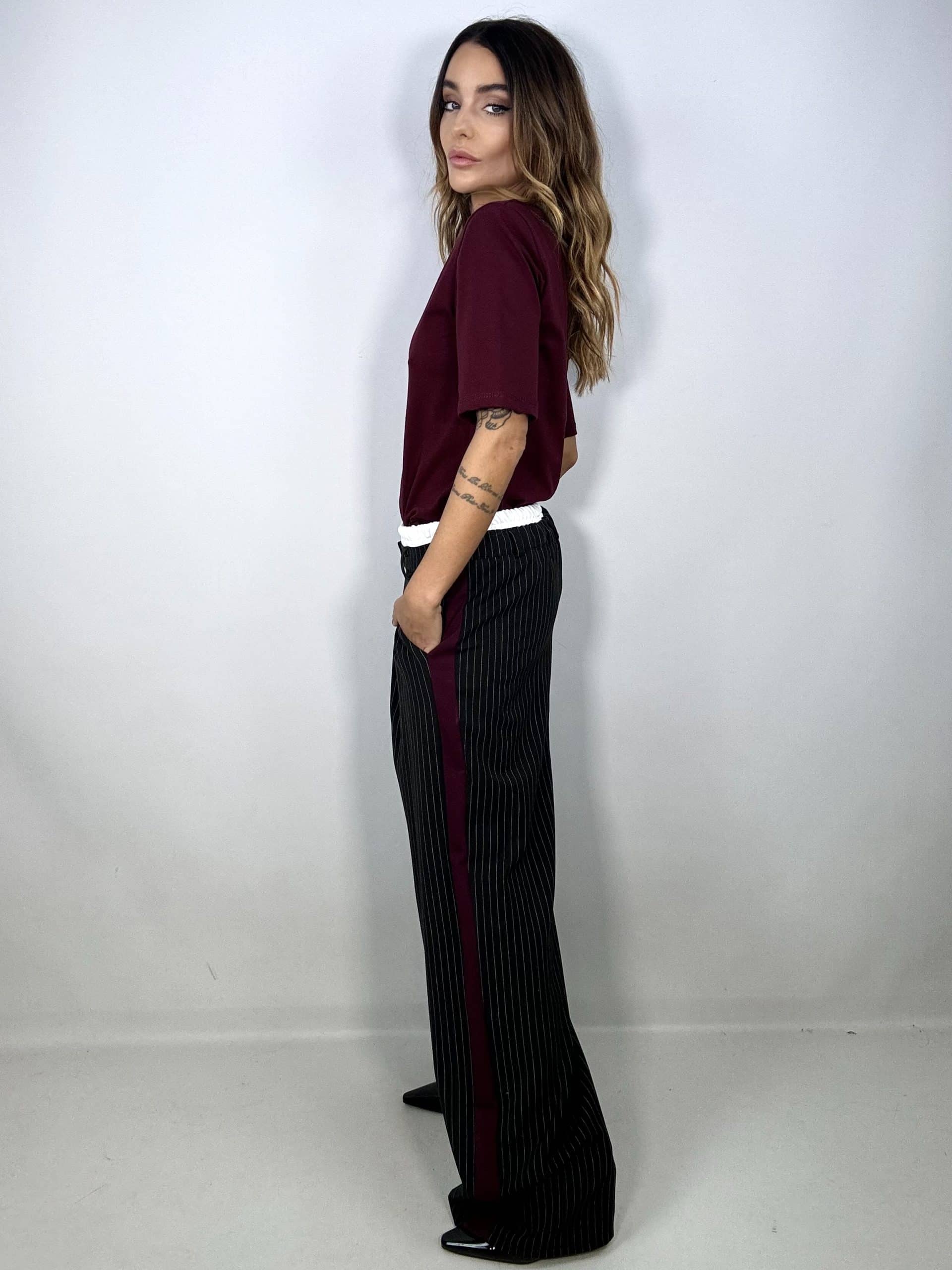 T-shirt Con Spalline - Bordeaux