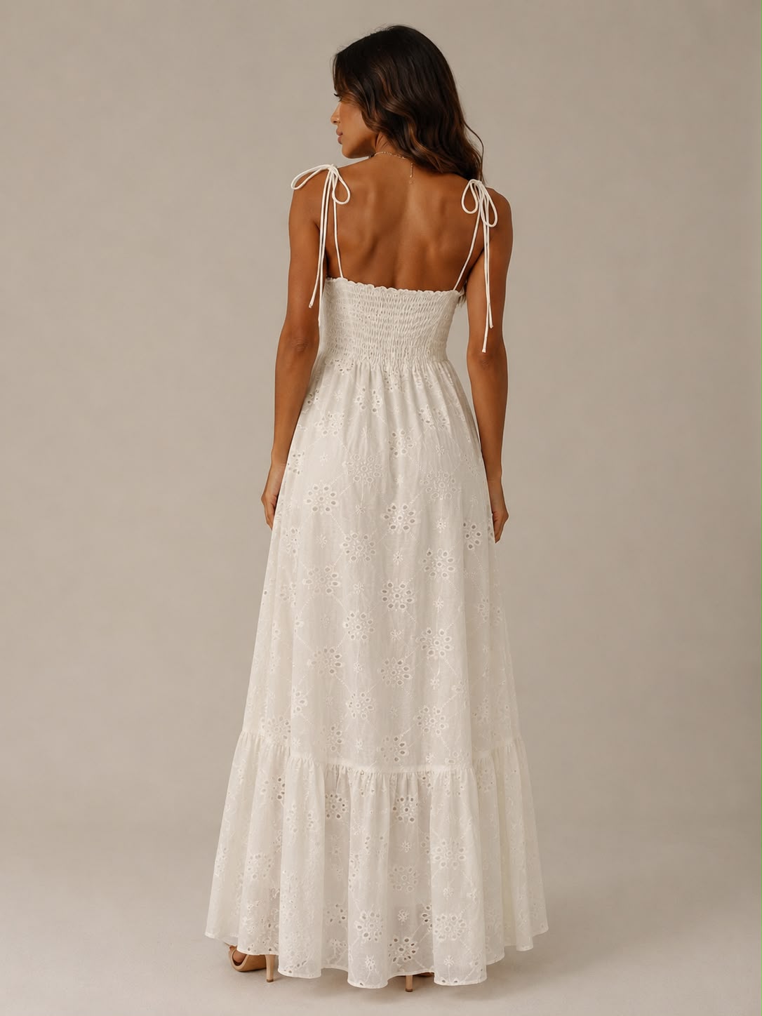 Maxi Dress Soleil - Bianco Pizzo Sangallo